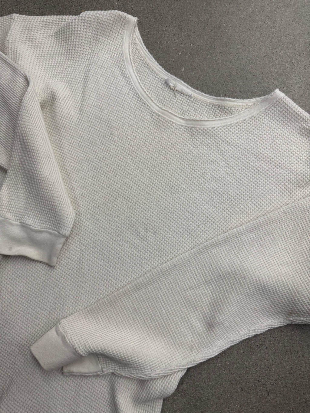Blank Waffle-Knit Long Sleeve Thermal Shirt - S