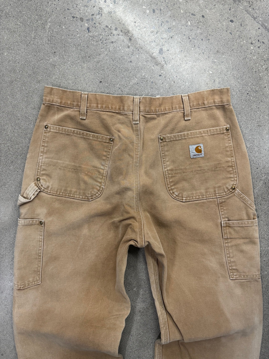 Faded Carhartt Double Knee Work Pants - 35"