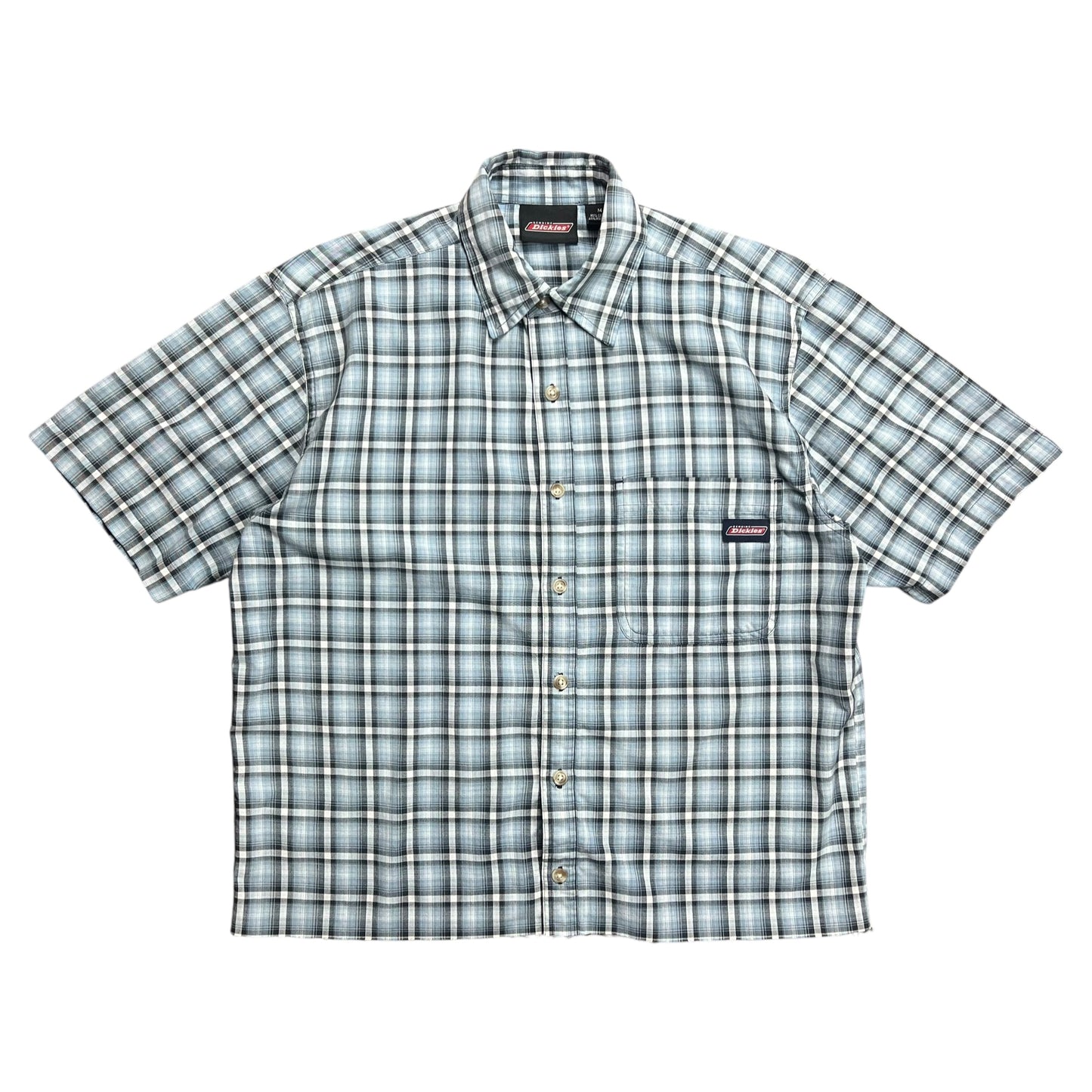 Dickies Blue Plaid Cropped Button-up Shirt - M