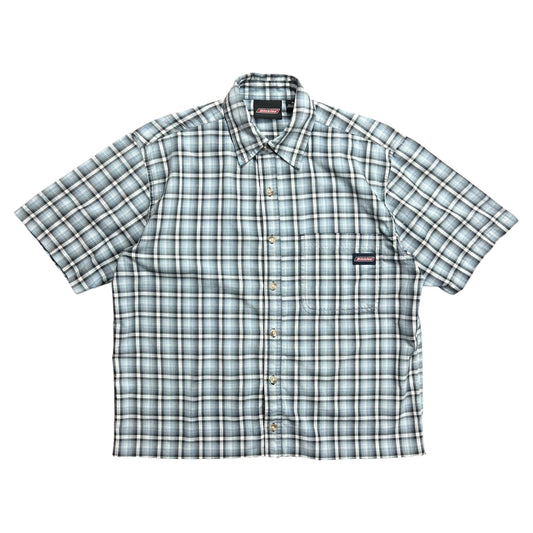Dickies Blue Plaid Cropped Button-up Shirt - M
