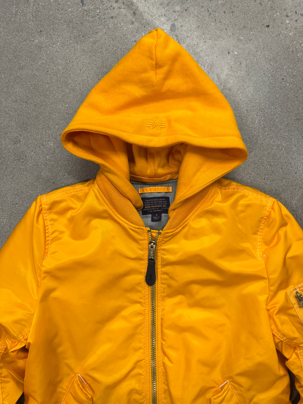 Alpha Industries MA-1 D-Tec Hood Flight Bomber Jacket - S