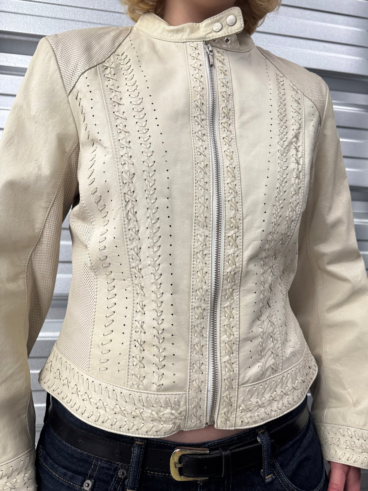 Danier Braided Leather Moto Jacket - M