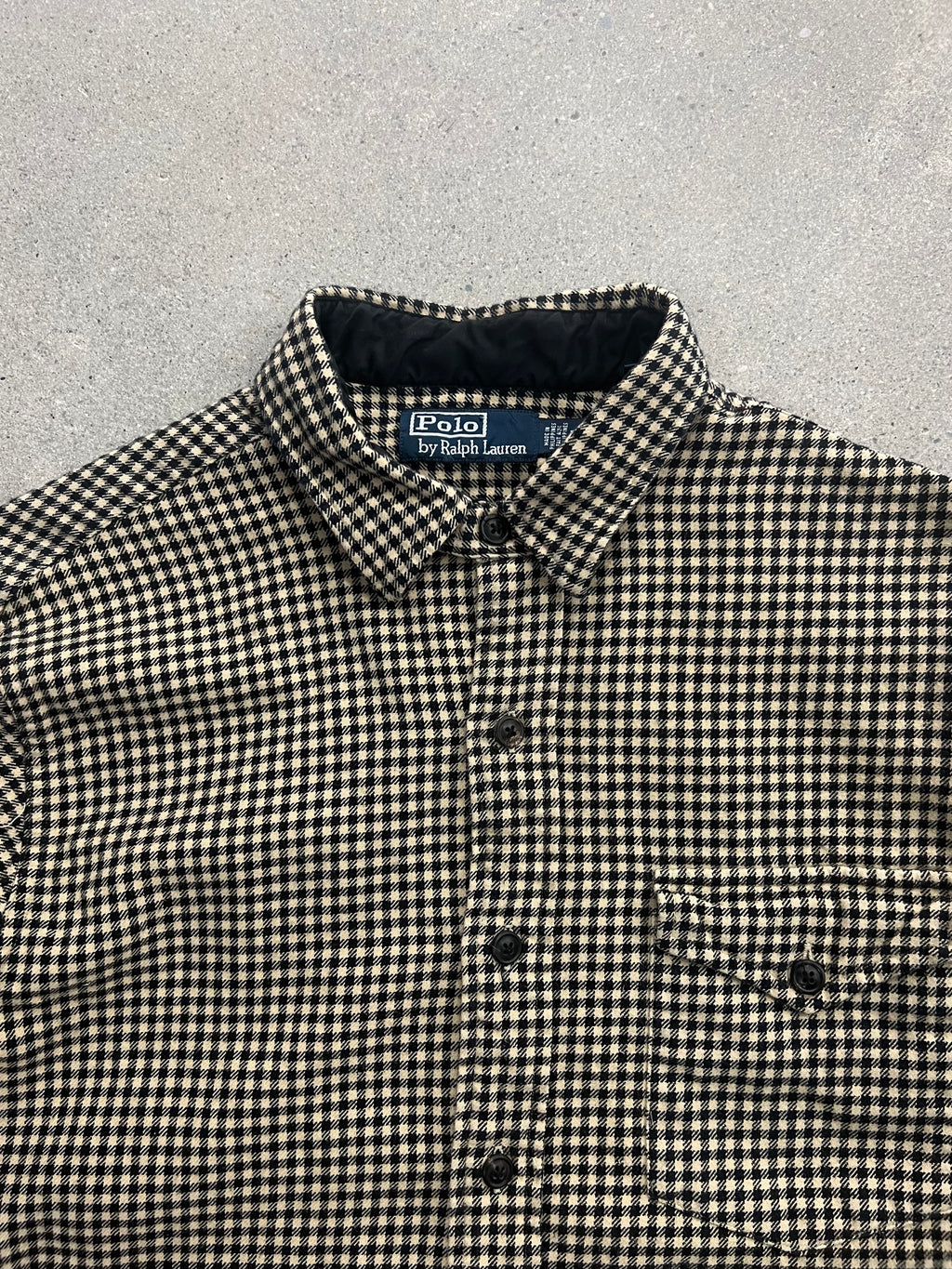 Polo By Ralph Lauren Suede-Patch Plaid Shirt - L