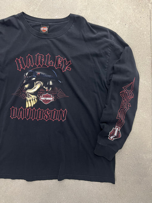 2008 Harley-Davidson Skull Rider Long Sleeve Shirt - XXXL