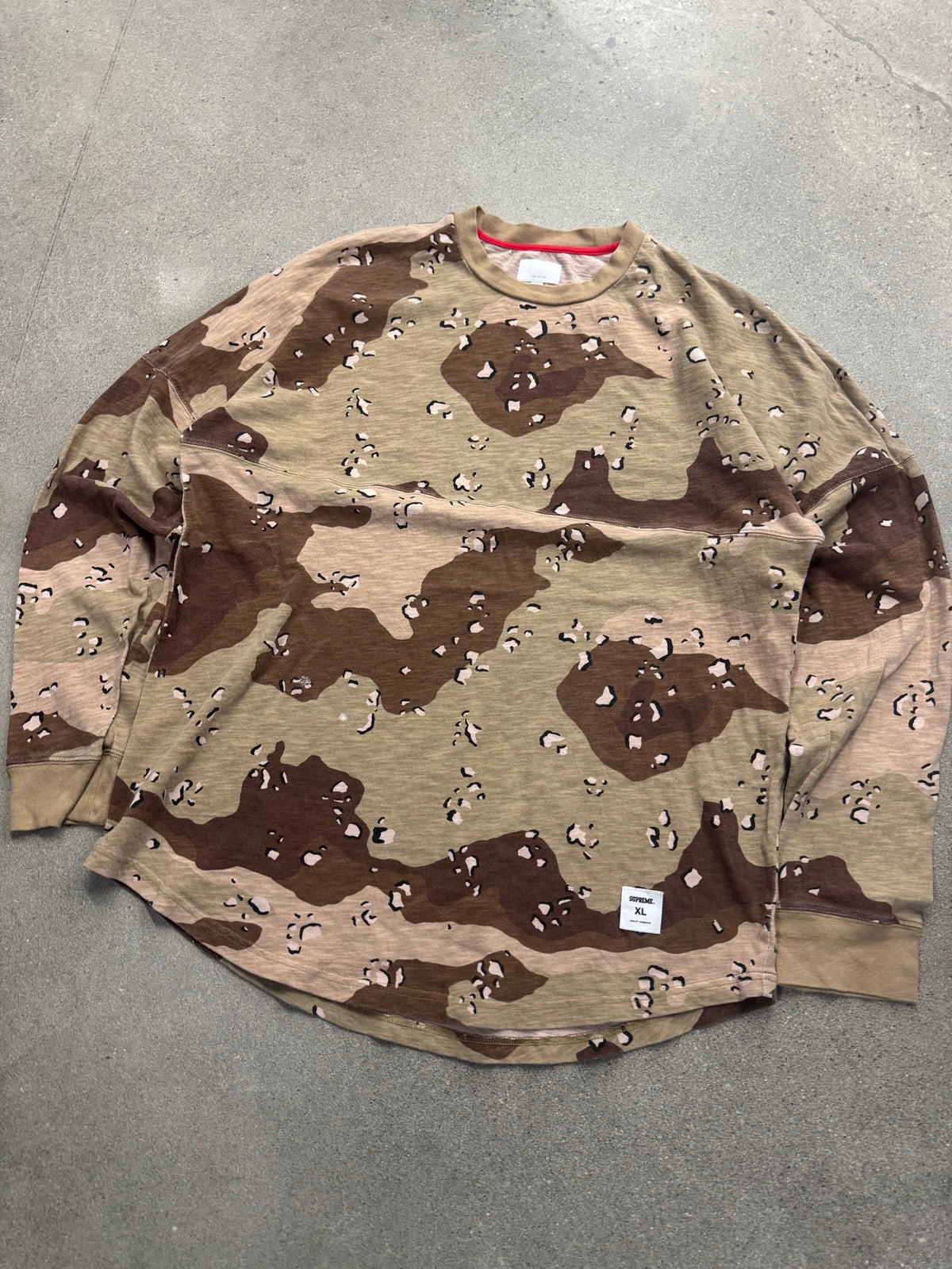Supreme Desert Camo Long Sleeve Jersey Knit Shirt - XL