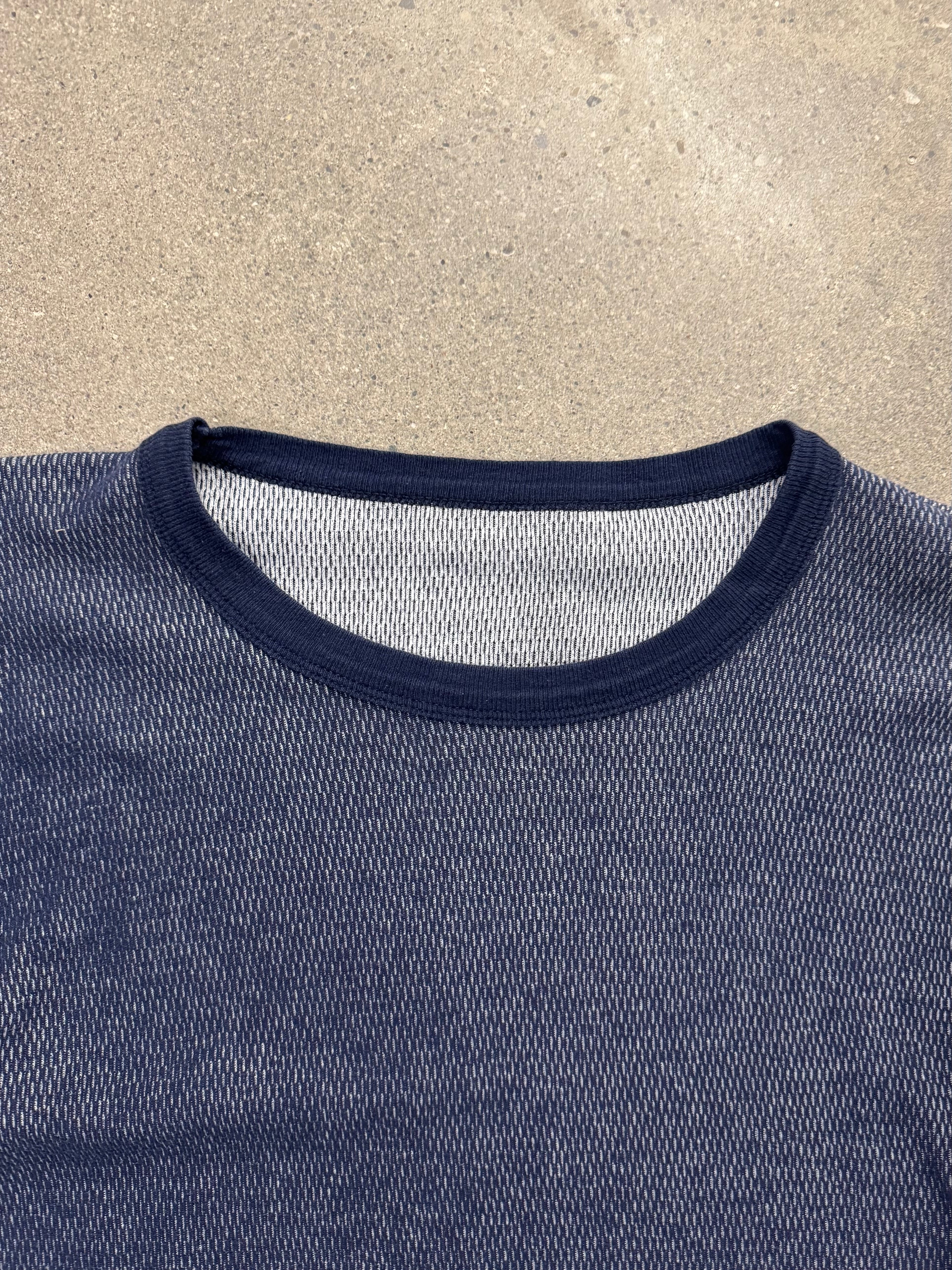 Blank Waffle-Knit Long Sleeve Thermal Shirt - L