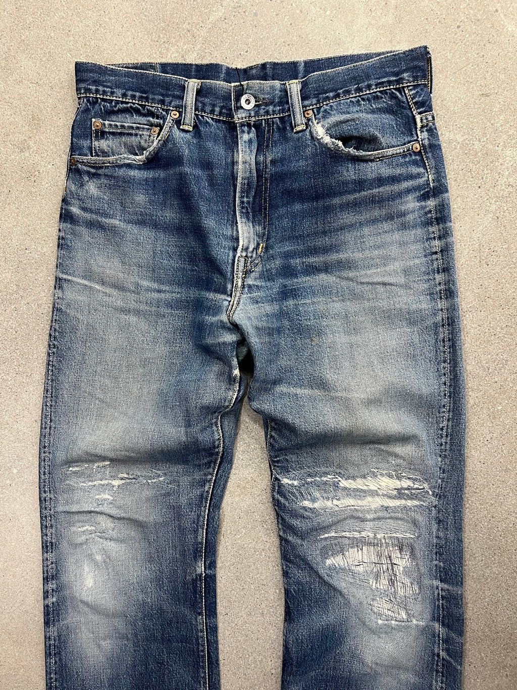 Faded Skull Jeans By An Alchemist Repaired Jeans - 32”