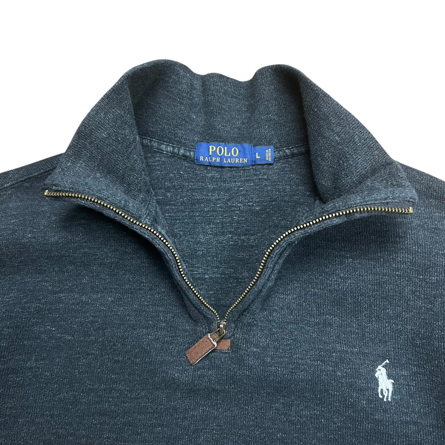 Polo Ralph Lauren Charcoal Quarter-Zip Sweater - L
