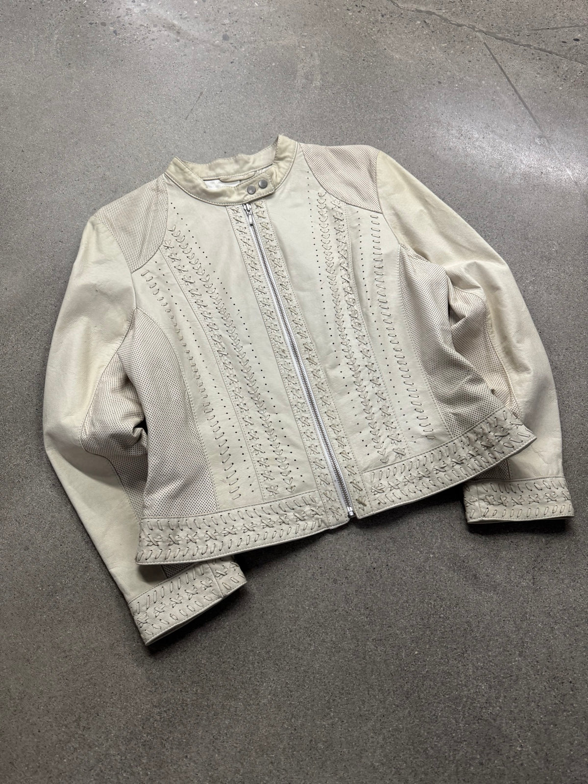 Danier Braided Leather Moto Jacket - M