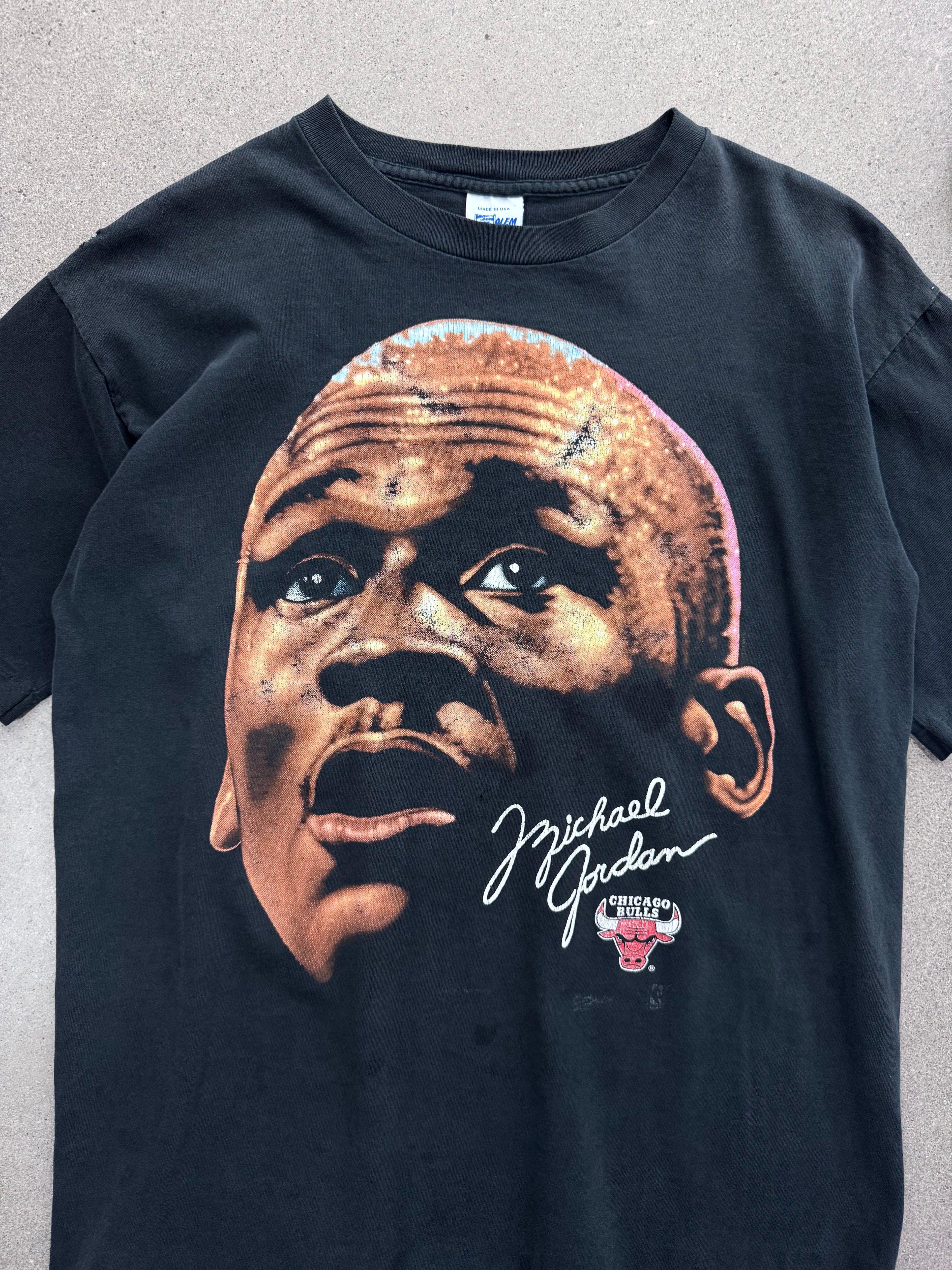 1991 Salem Sportswear Michael Jordan Chicago Bulls Big Face NBA T-Shirt - L