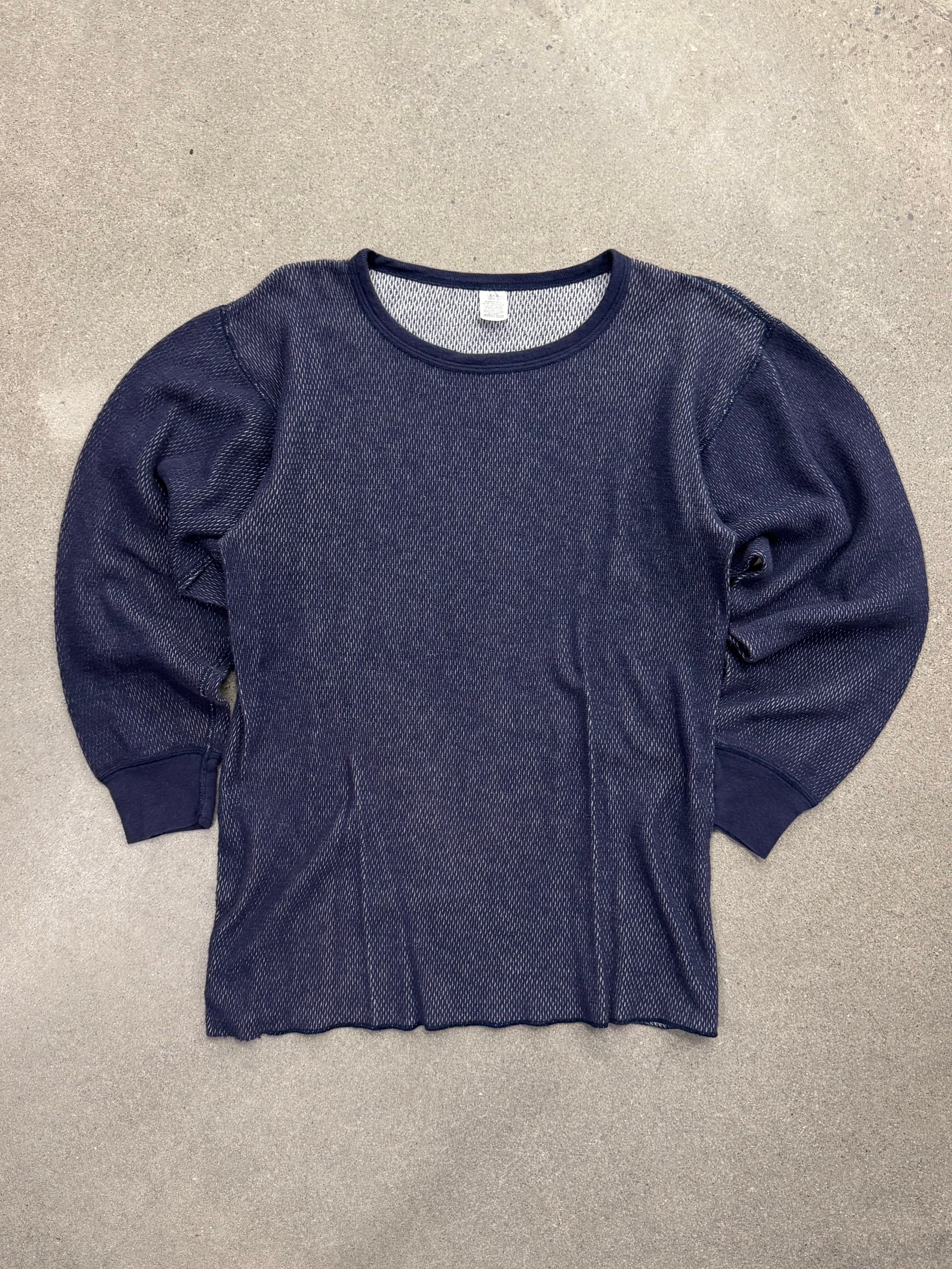 Morgan Mills Blank Waffle-Knit Long Sleeve Thermal Shirt - L