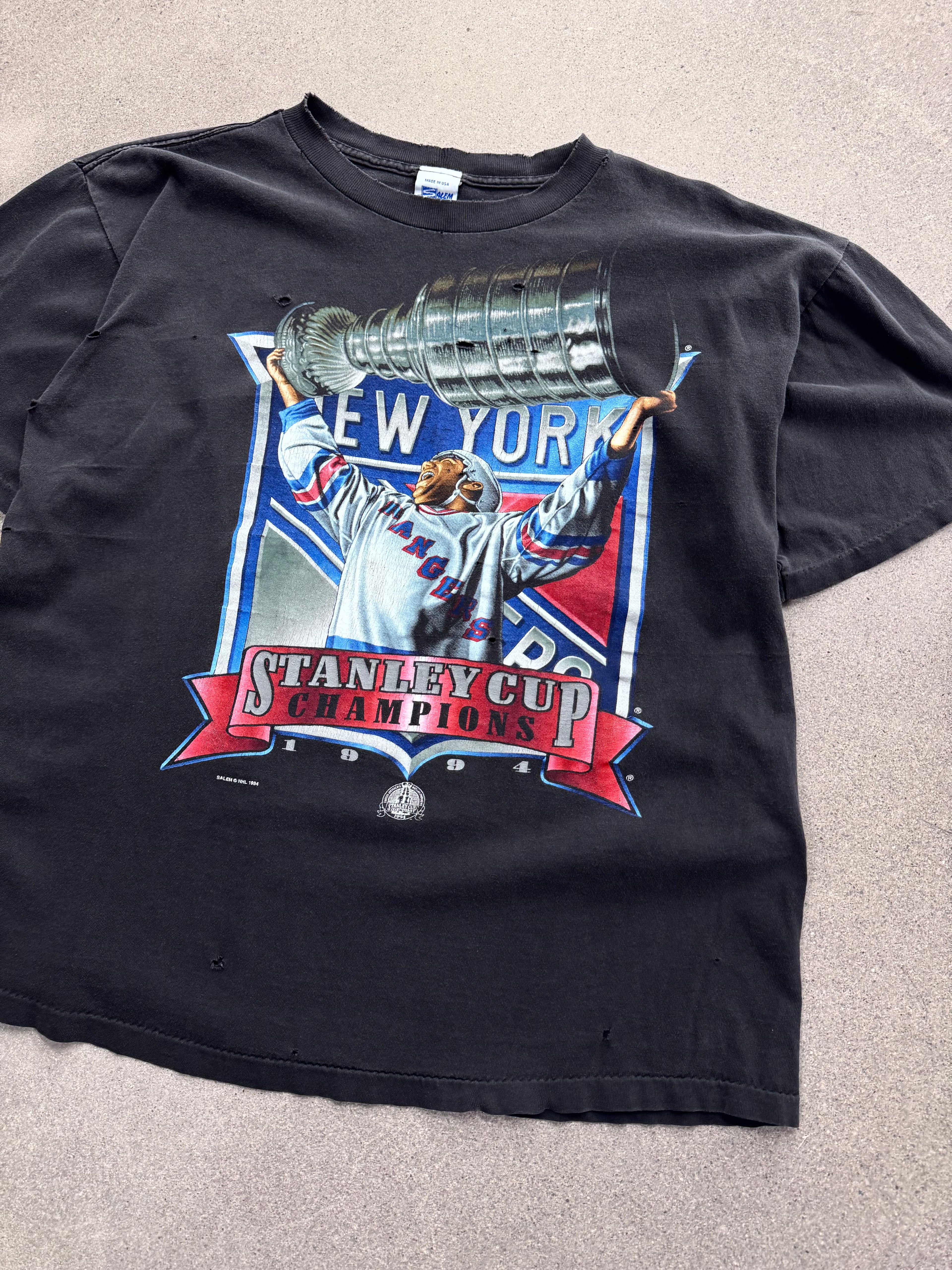 1994 Salem Sportswear New York Rangers Stanley Cup NHL Champions T-Shirt - L