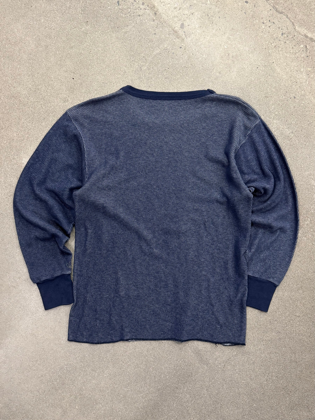 Blank Waffle-Knit Long Sleeve Thermal Shirt - L