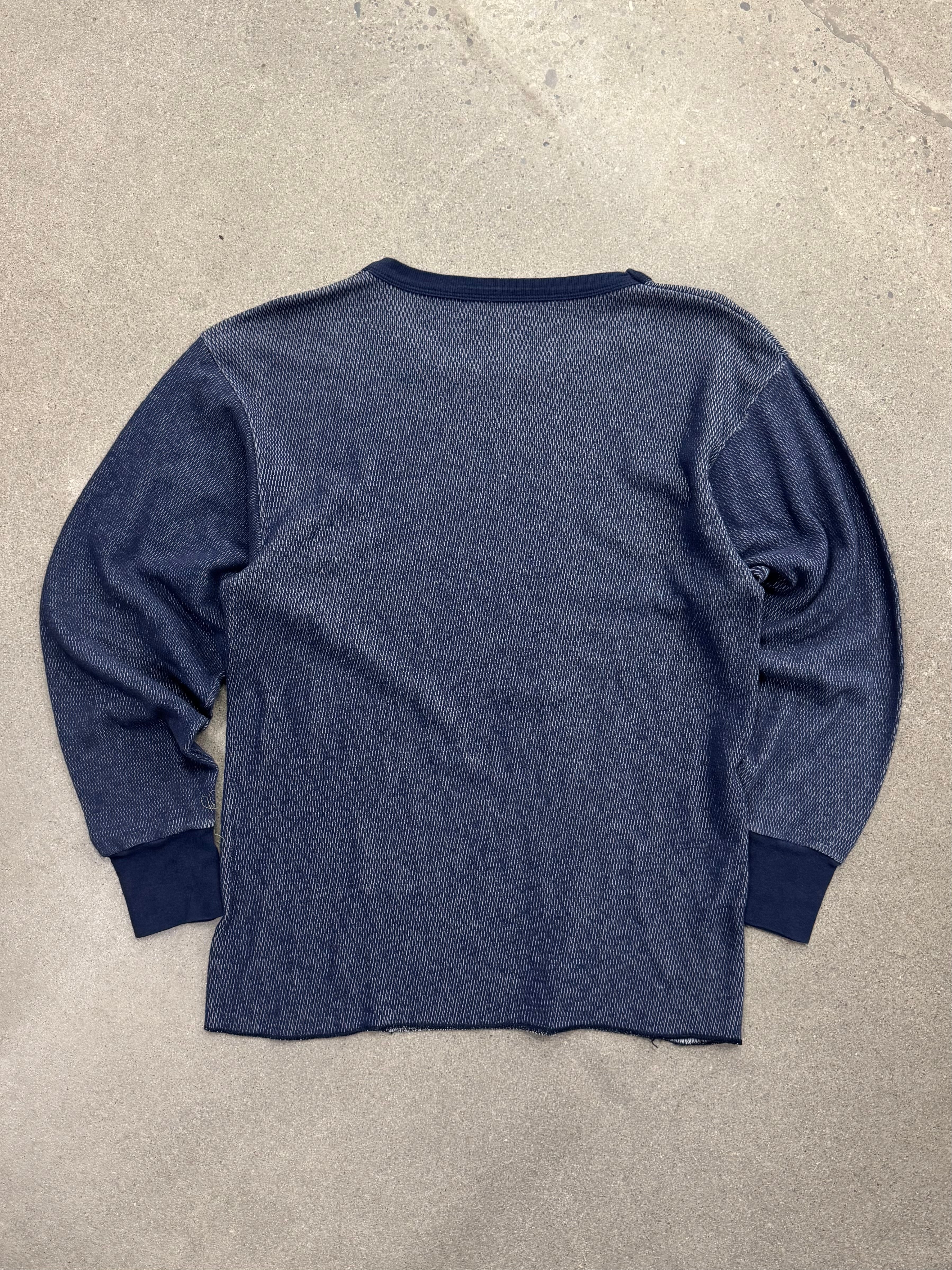 Blank Waffle-Knit Long Sleeve Thermal Shirt - L