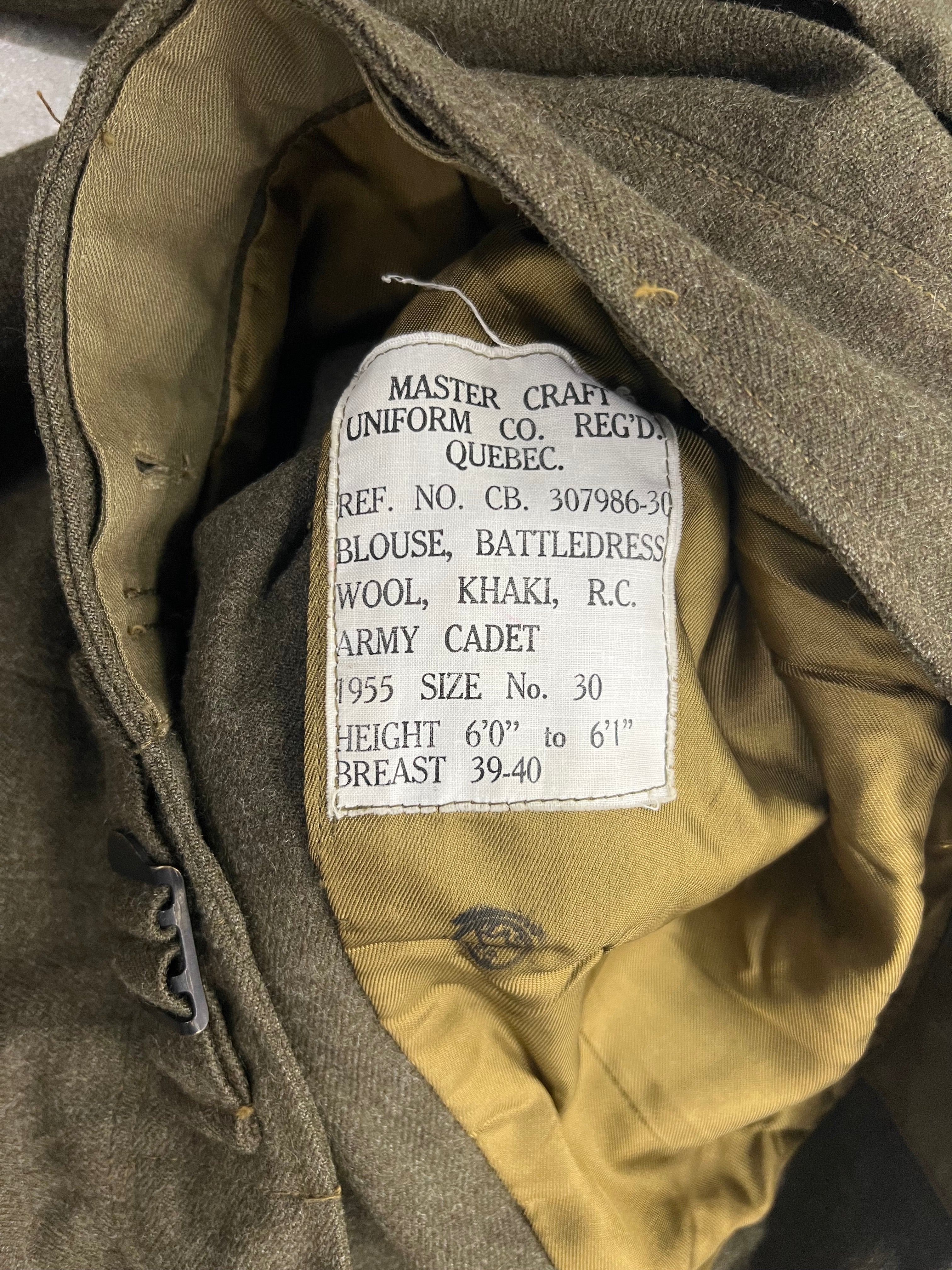 1955 Canadian Military Wool Battledress Jacket - S