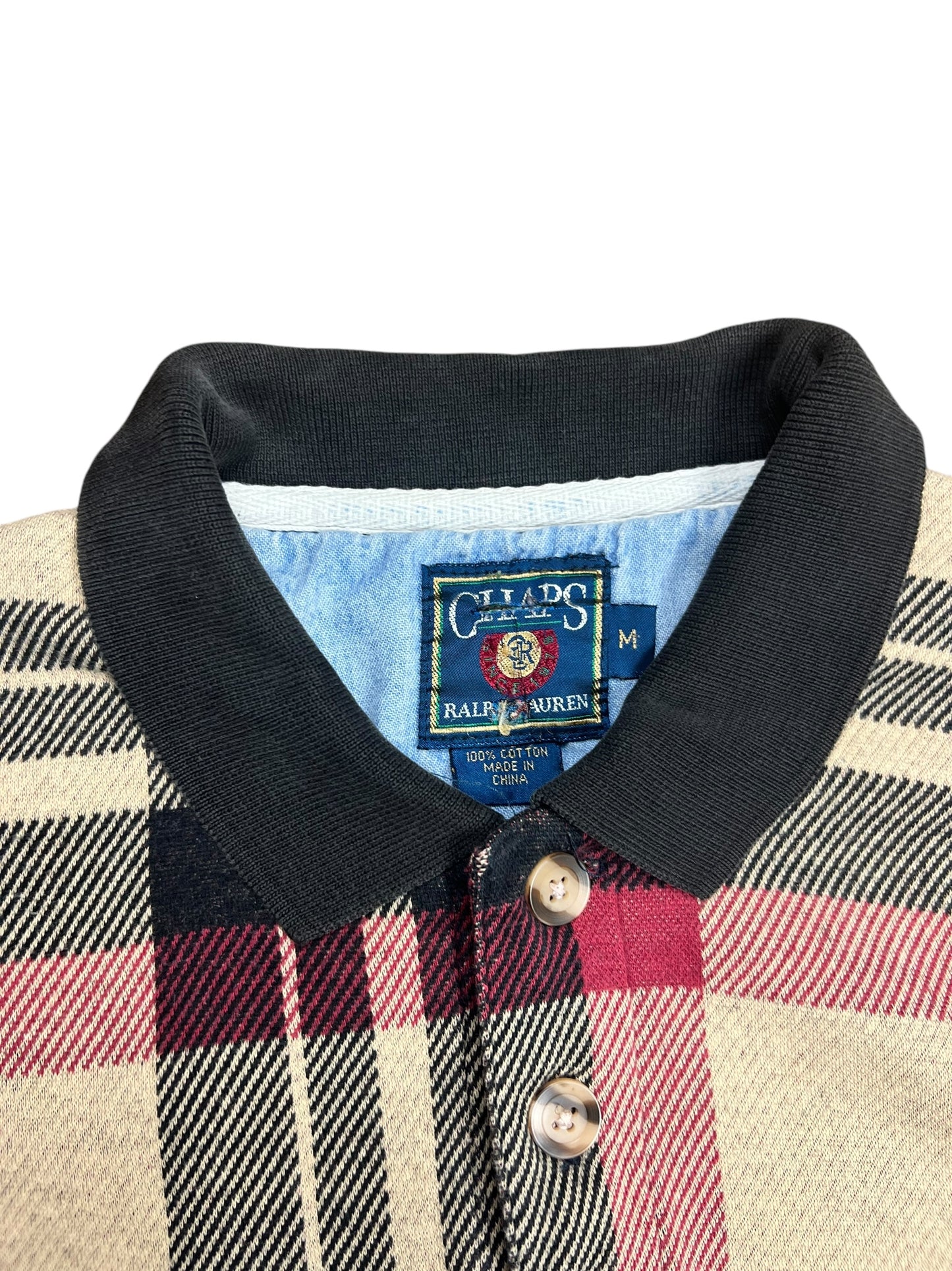 Chaps Ralph Lauren Plaid Polo Shirt - L