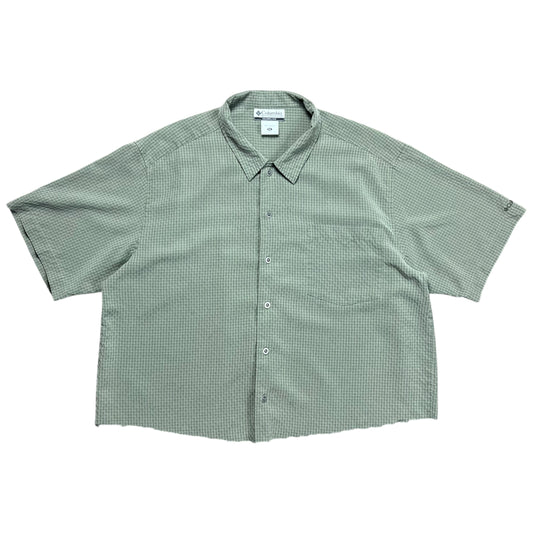 Columbia Cropped Micro-Check Button-up Shirt - XL