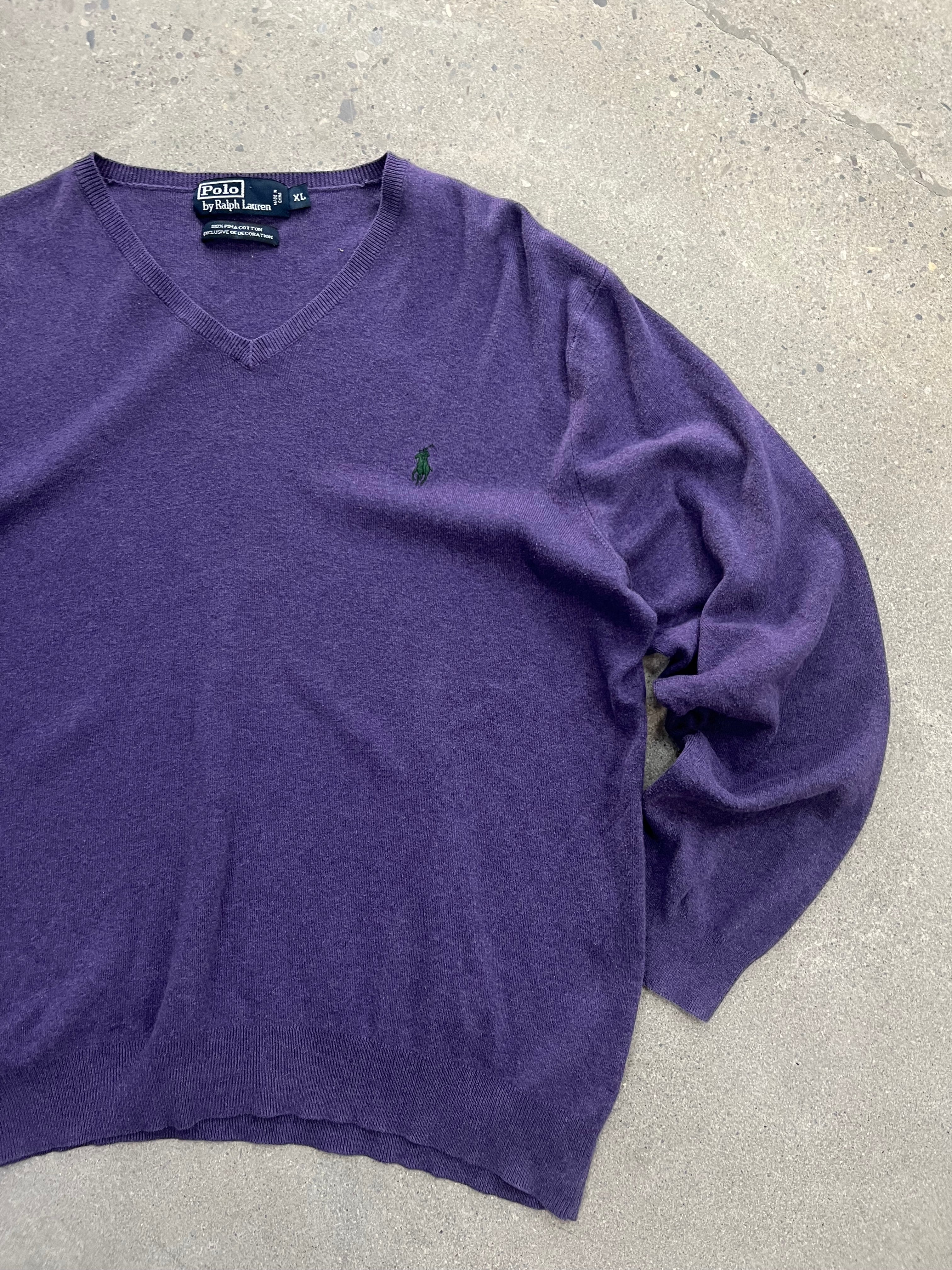 Polo By Ralph Lauren Pima Cotton V-Neck Sweater - XL