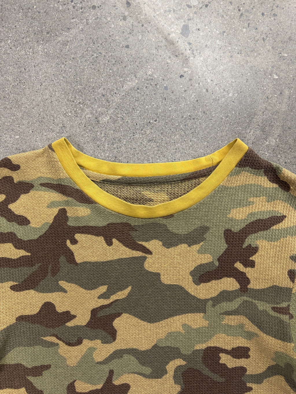 Blank Military Waffle-Knit Camo Long Sleeve Thermal Shirt - L