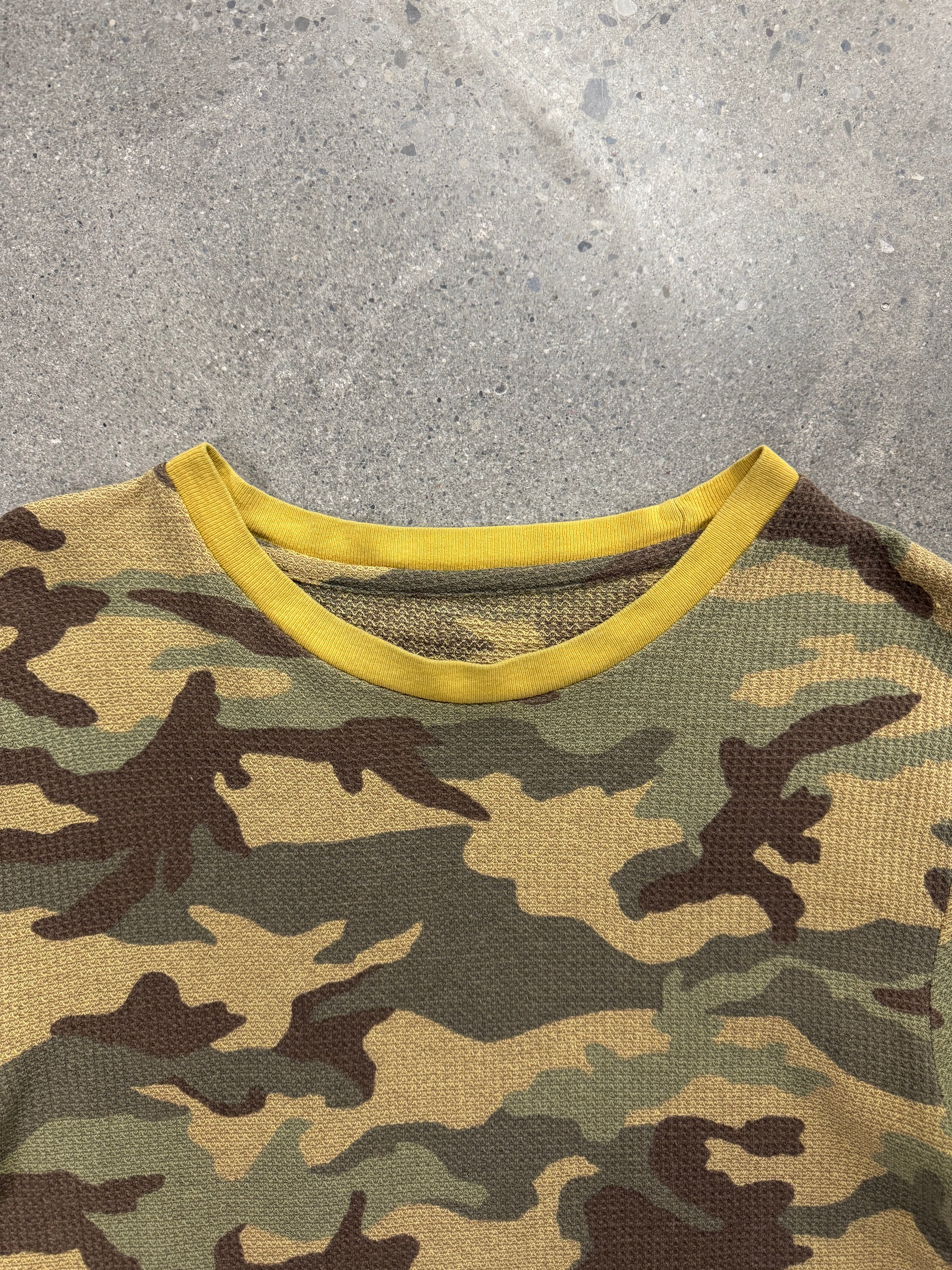 Blank Military Waffle-Knit Camo Long Sleeve Thermal Shirt - L