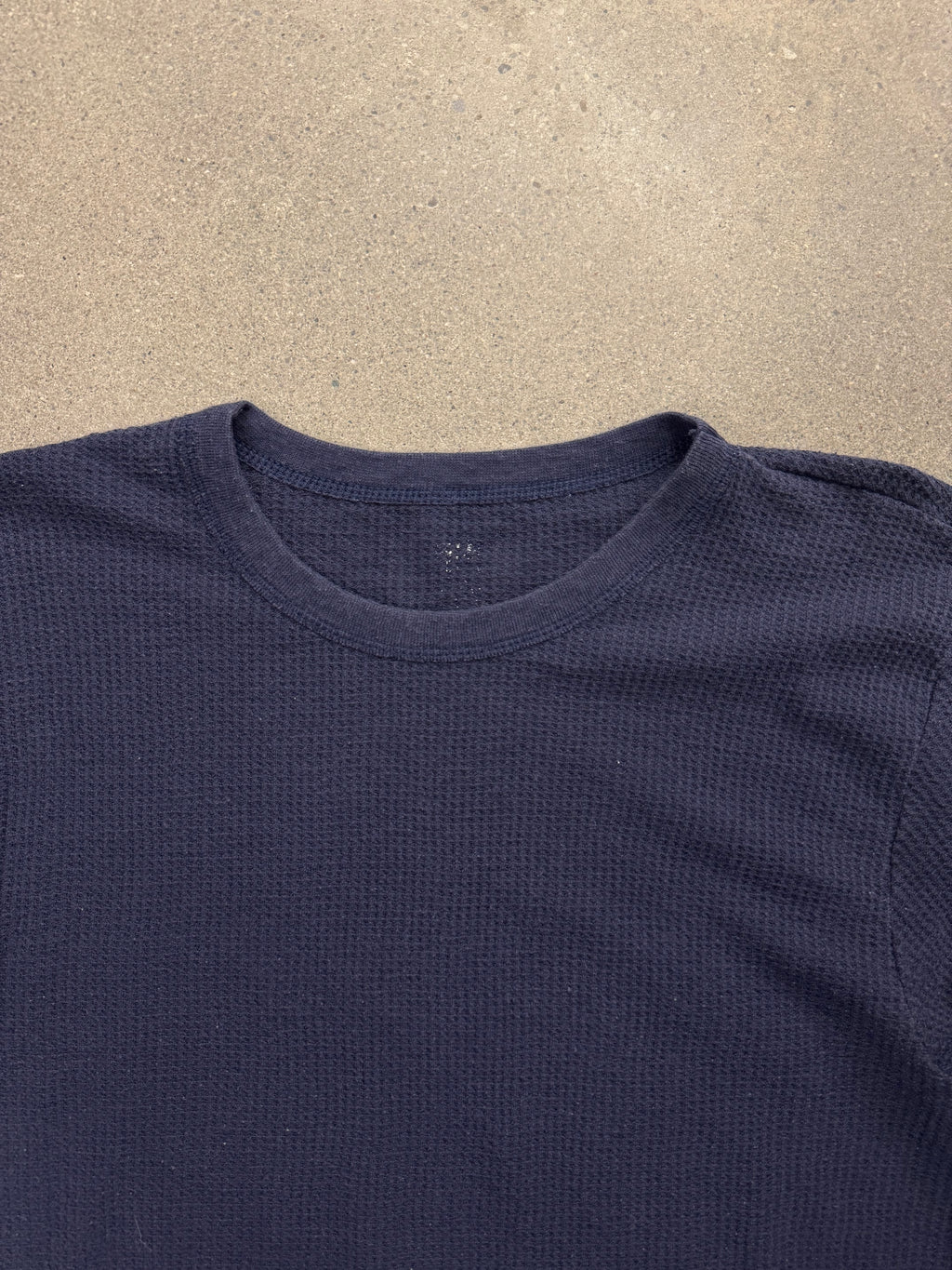 Blank Waffle-Knit Long Sleeve Thermal Shirt - L