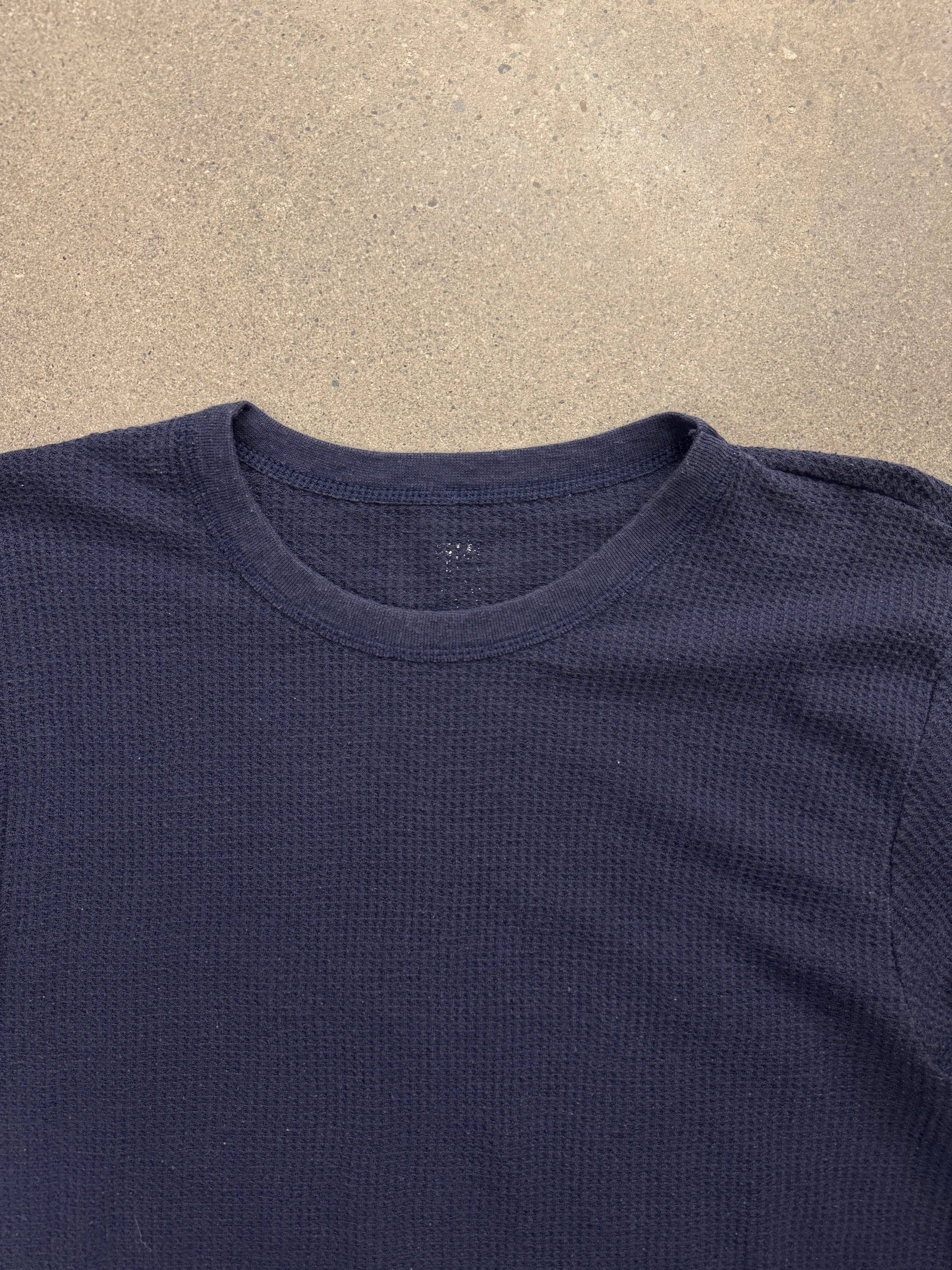 Blank Waffle-Knit Long Sleeve Thermal Shirt - L
