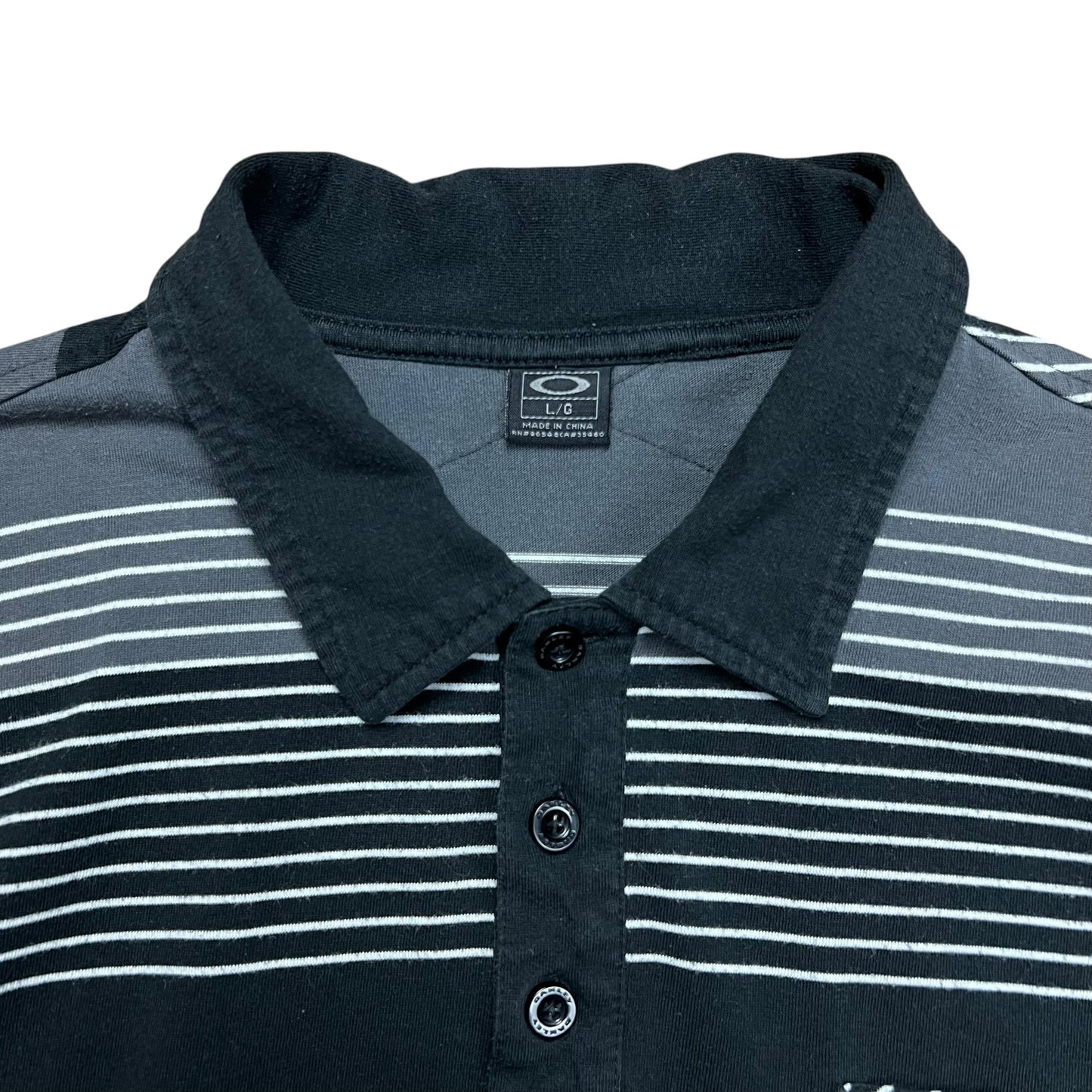 Oakley Black Striped Polo Shirt - L
