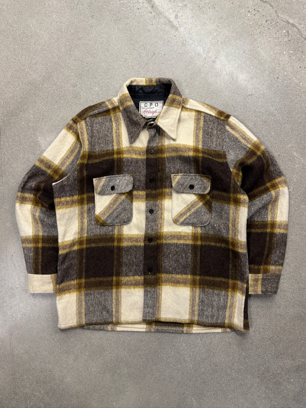 Atleigh C.P.O. Plaid Button-Up Flannel Jacket - L