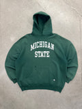 Faded & Distressed Russell Athletic Michigan State University Pullover Hoodie - XXL