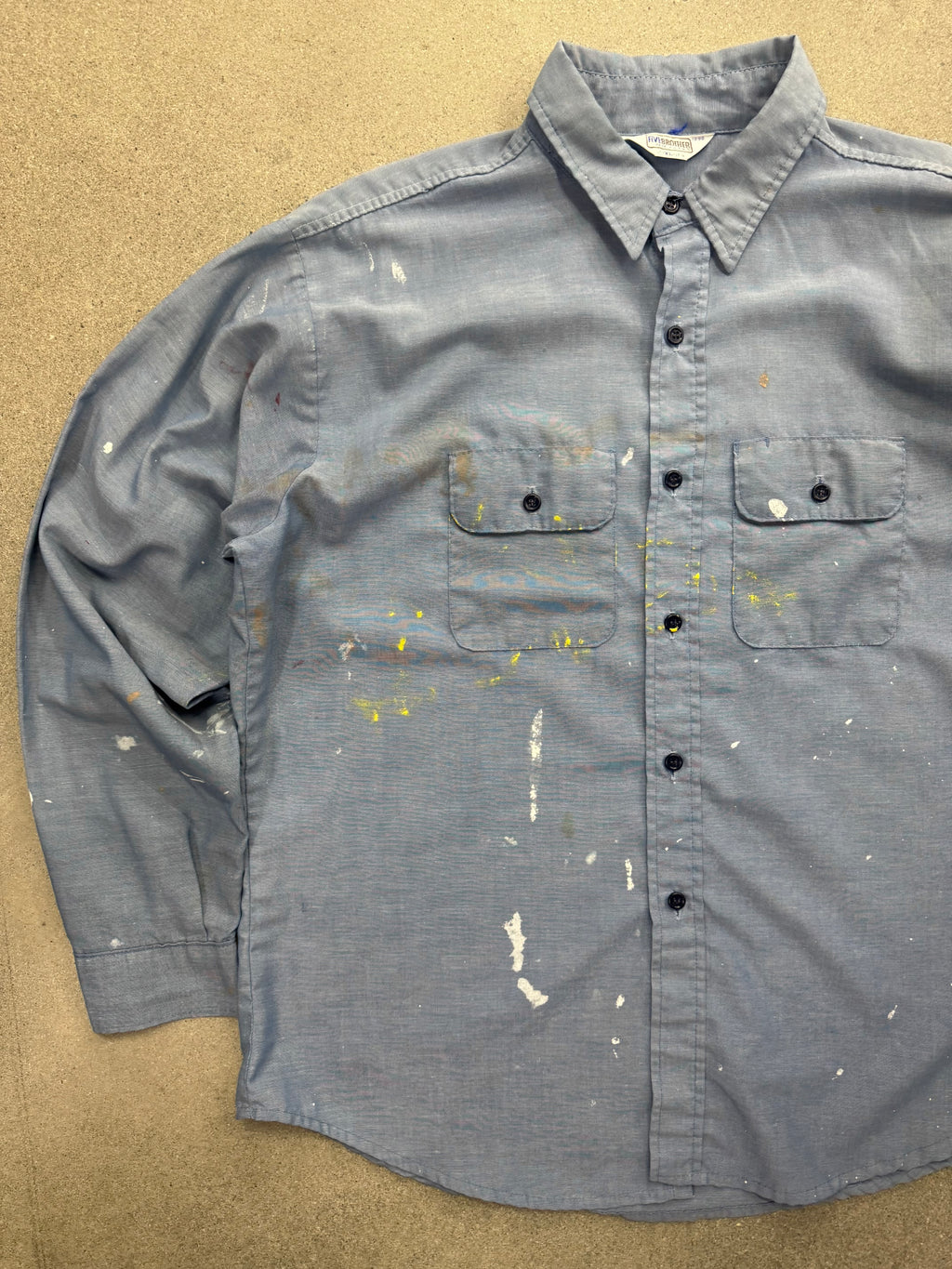 Five Brother Paint Splatter Chambray Work Shirt - XL