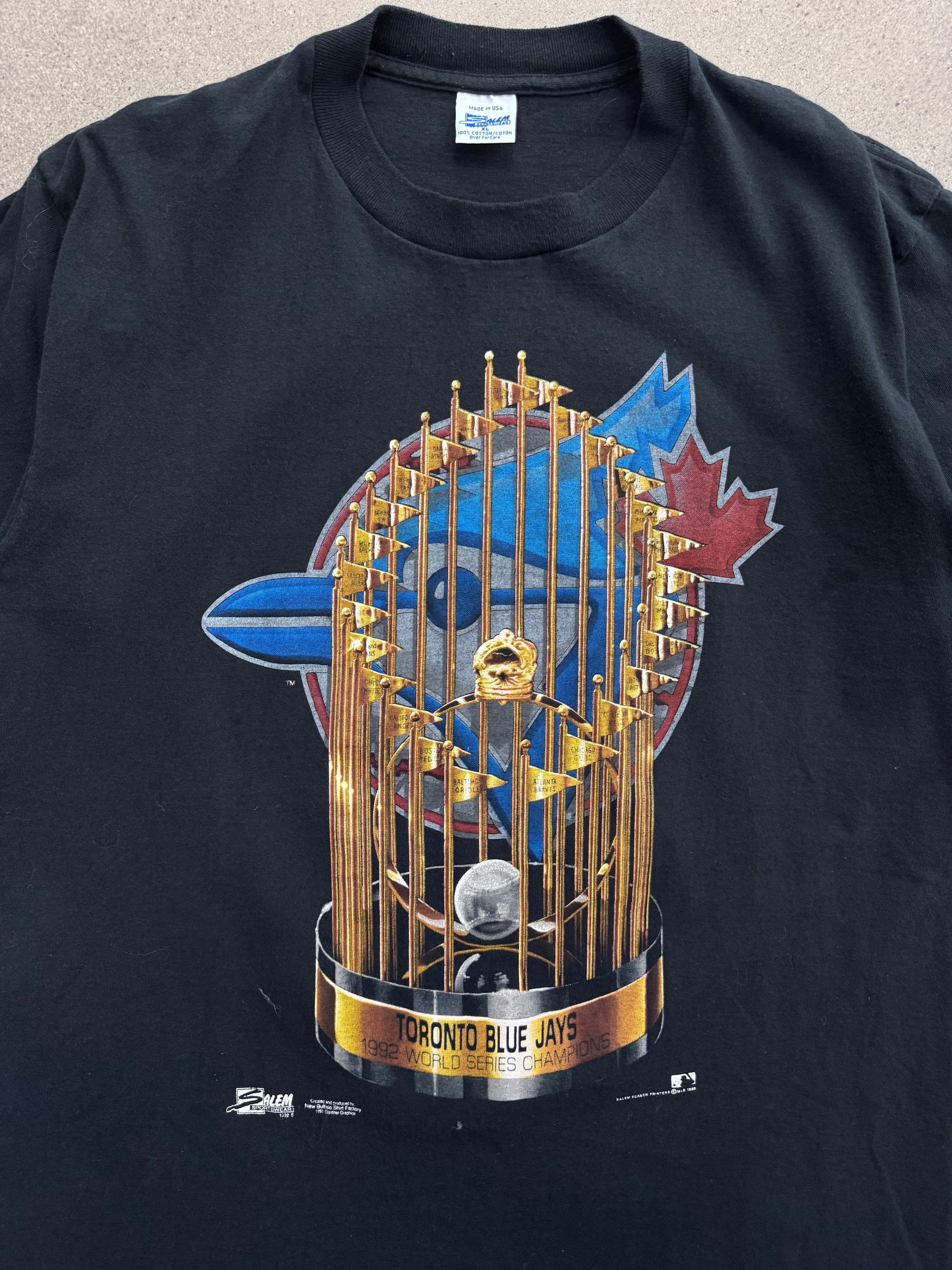1992 Salem Sportswear Toronto Blue Jays World Series MLB Champions T-Shirt - XL