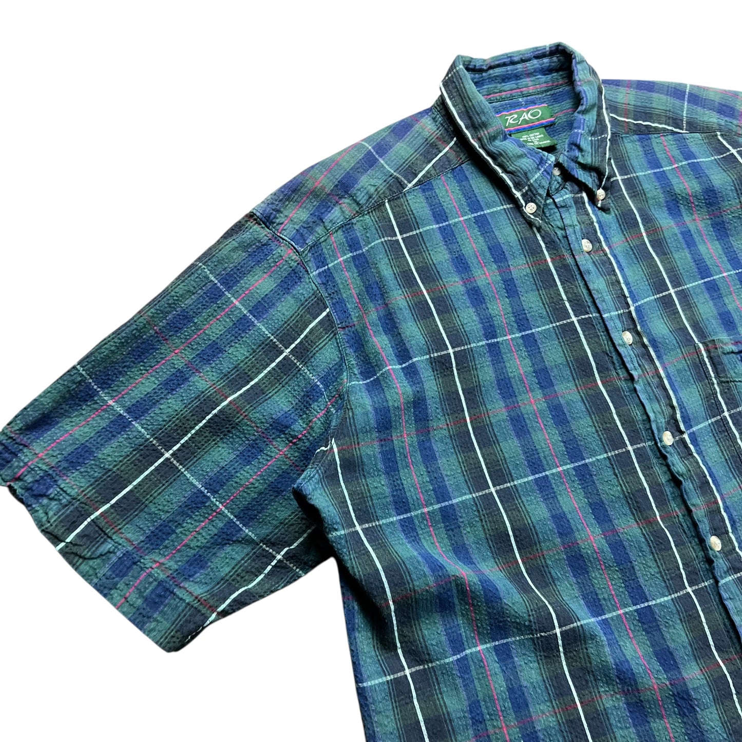 RAO Plaid Cropped Button-up Shirt - L