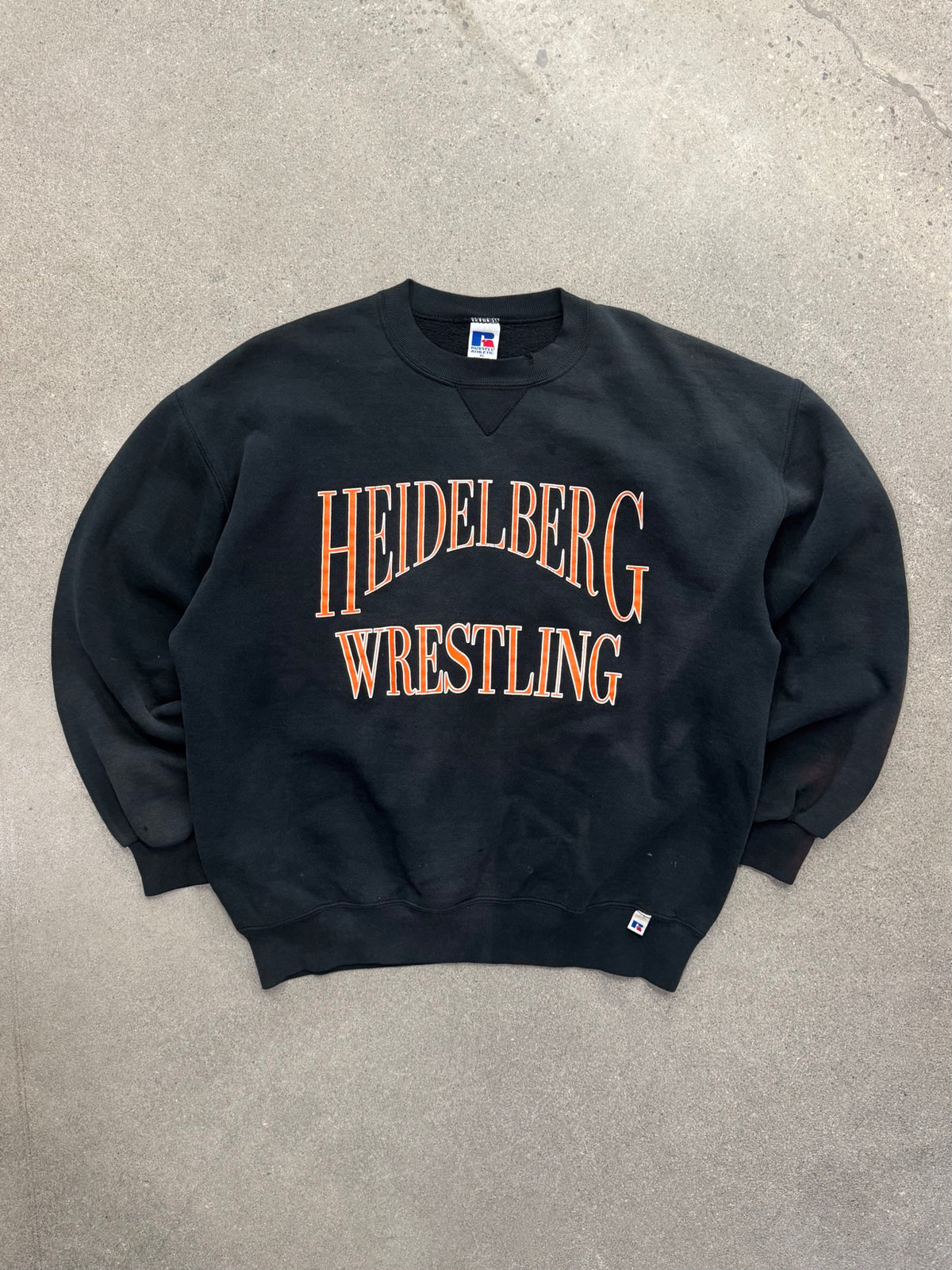 Faded Russell Athletic Heidelberg Wrestling Crewneck Sweatshirt - XL