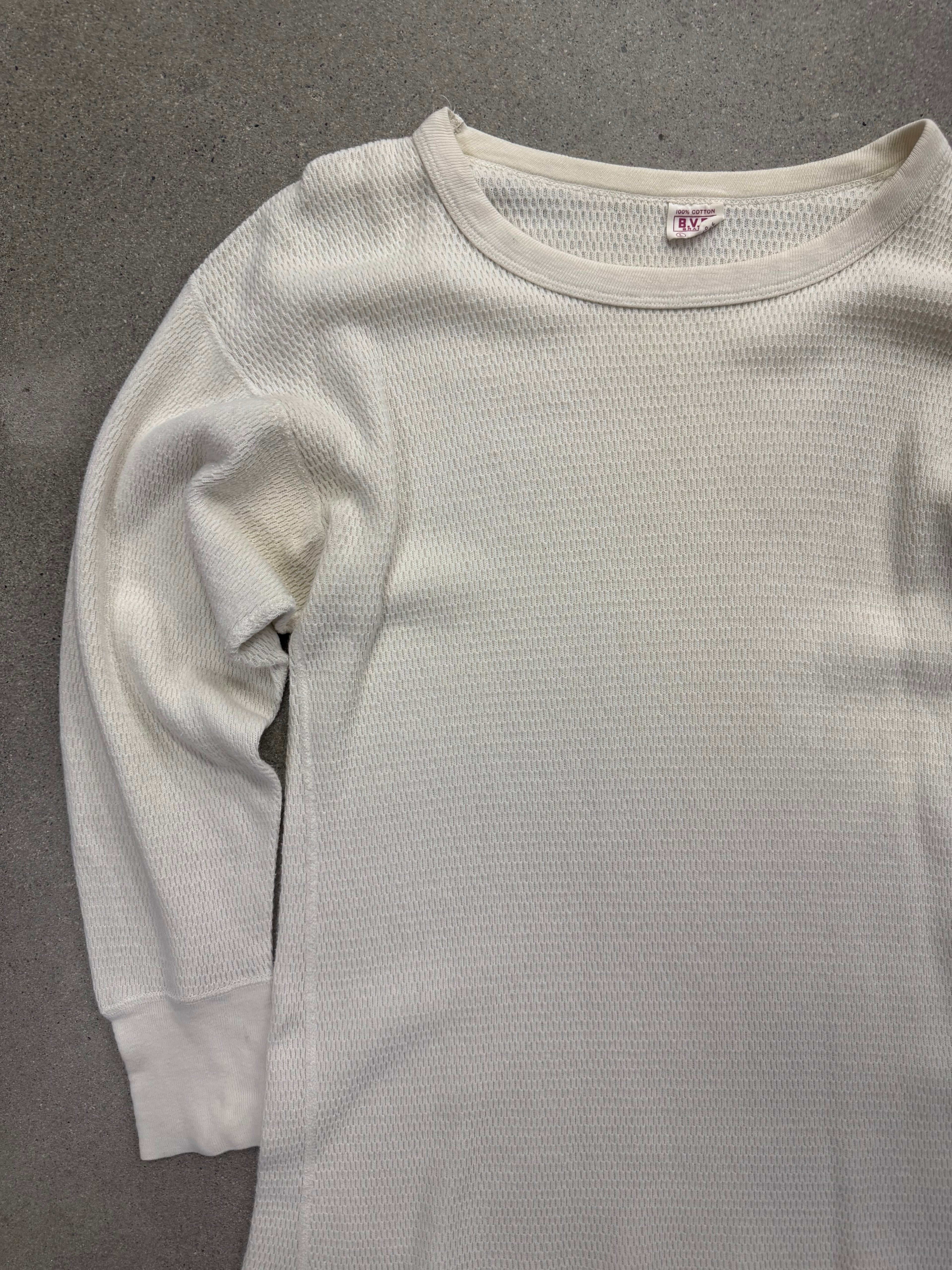 B.V.D. Blank Waffle-Knit Long Sleeve Thermal Shirt - L