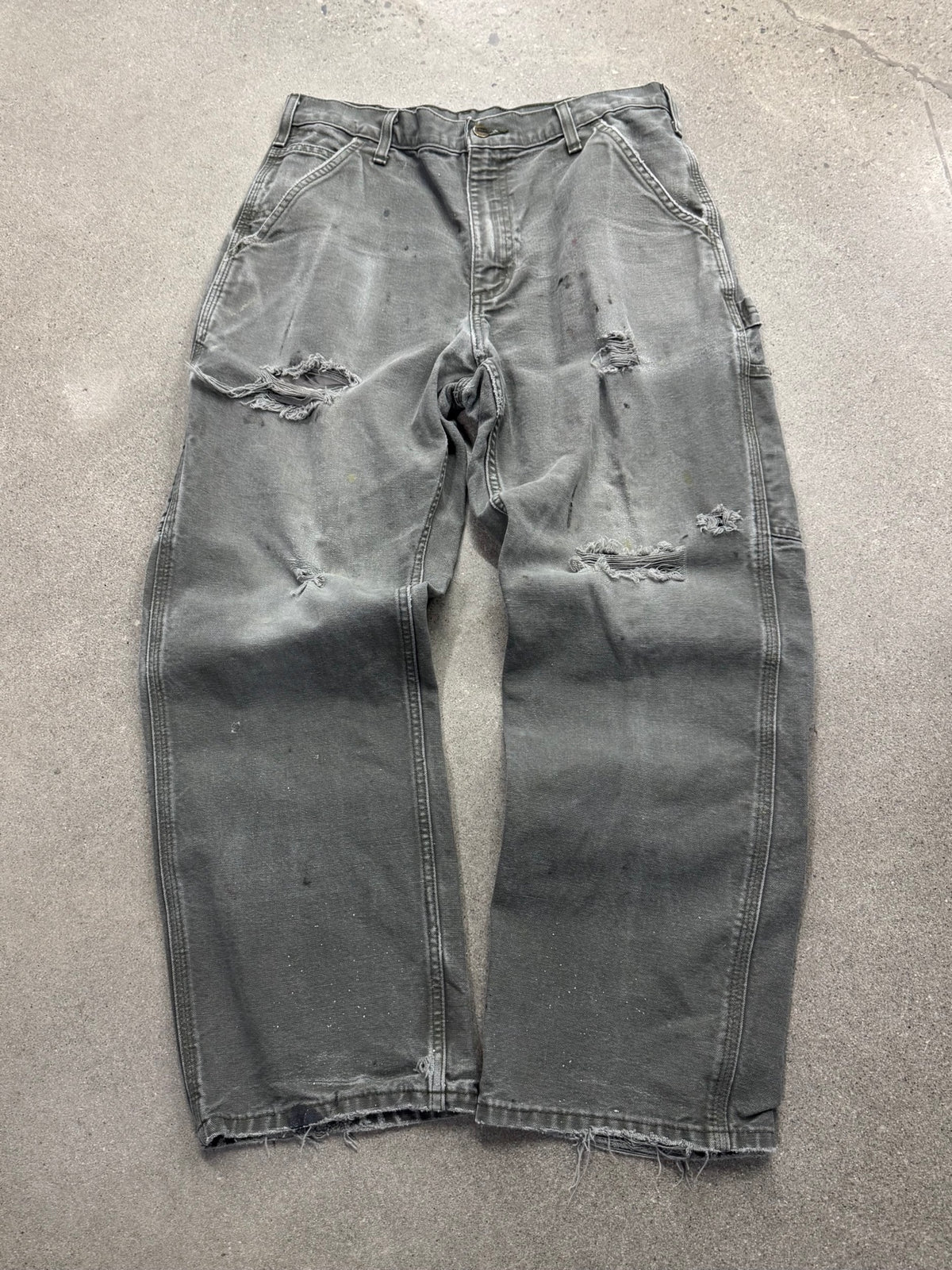 Faded & Distressed Carhartt Carpenter Work Pants - 31"