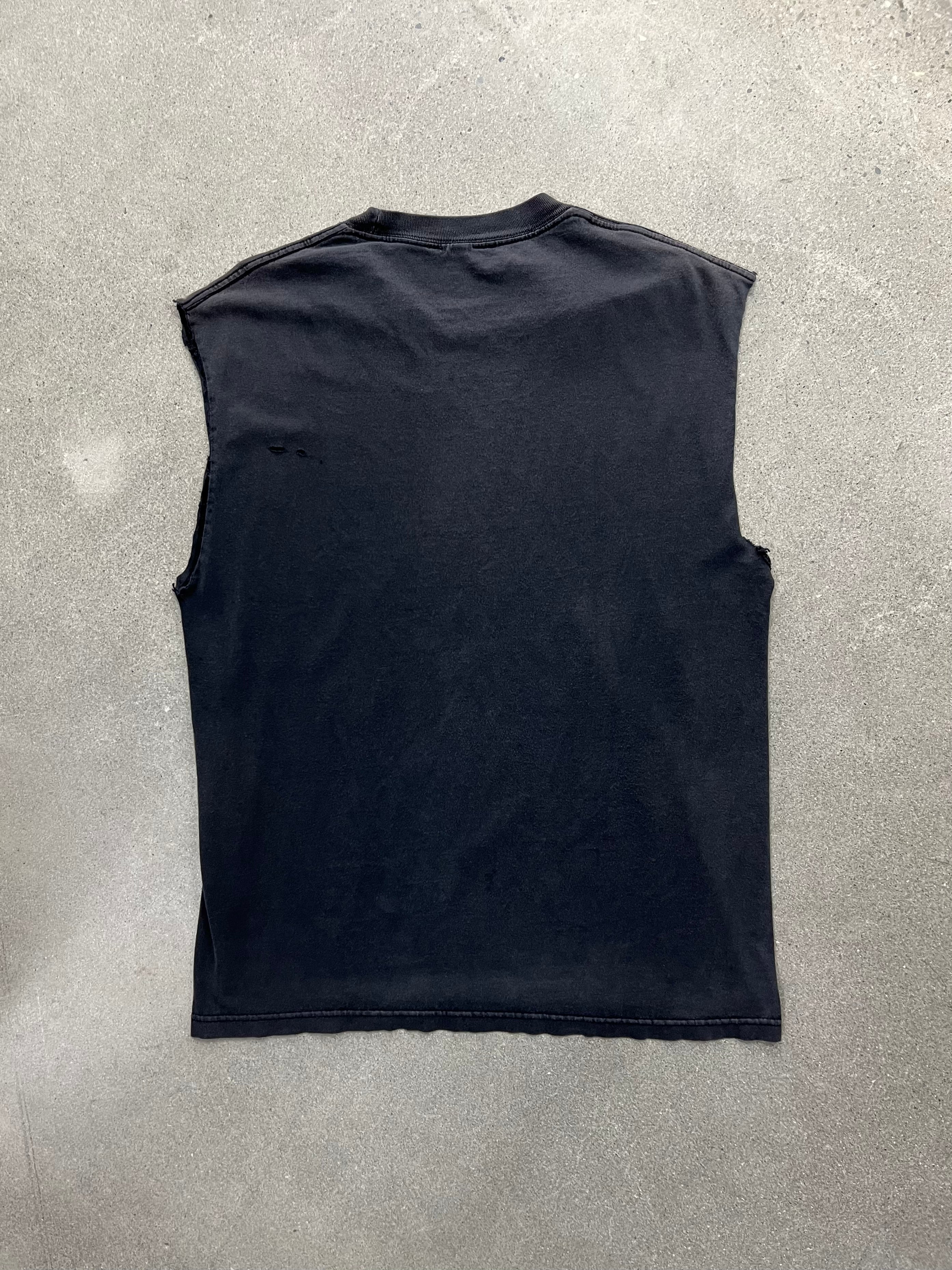 Faded Queen Elizabeth II Sleeveless Punk Shirt - XL