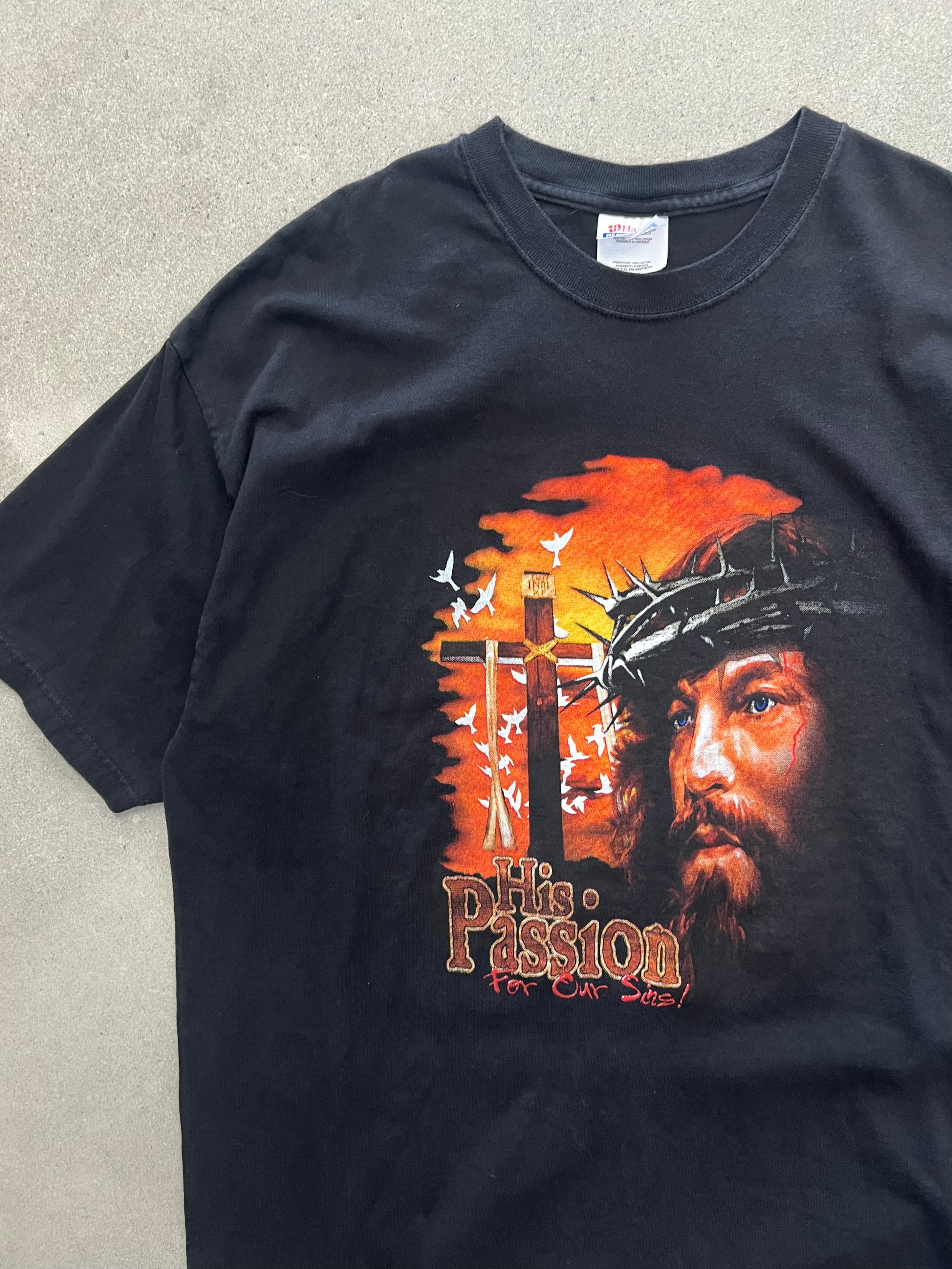His Passion For Our Sins Jesus T-Shirt - XL