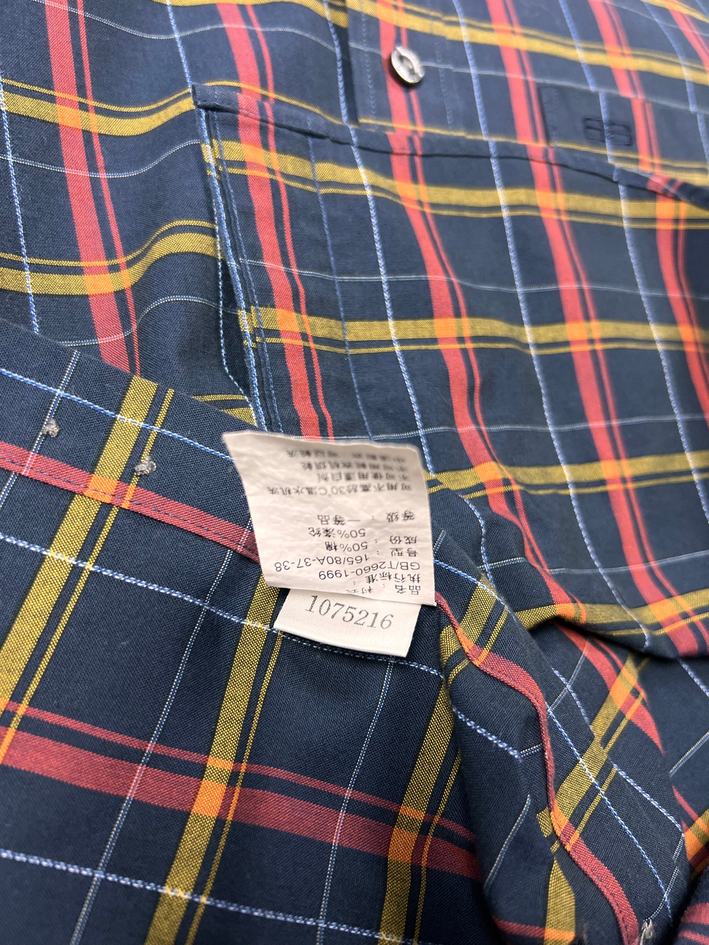 Balenciaga Navy Checkered Button-up Shirt - L