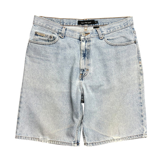 Calvin Klein Faded Light Wash Jean Shorts - 32"