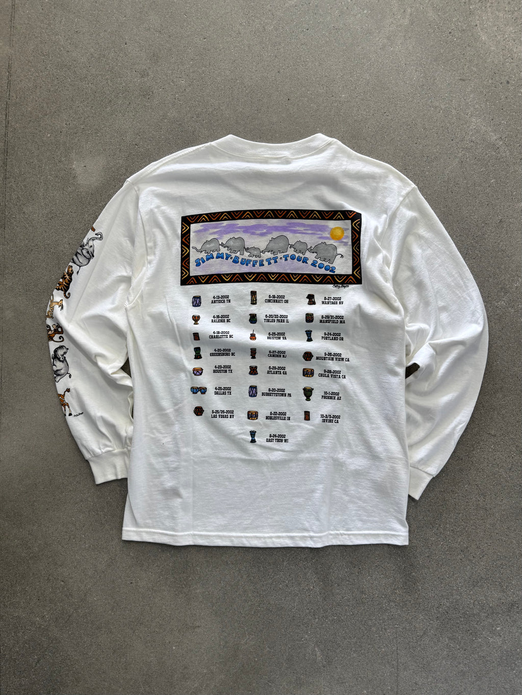 2002 Jimmy Buffett Far Side Of The World Long Sleeve Tour Shirt - L