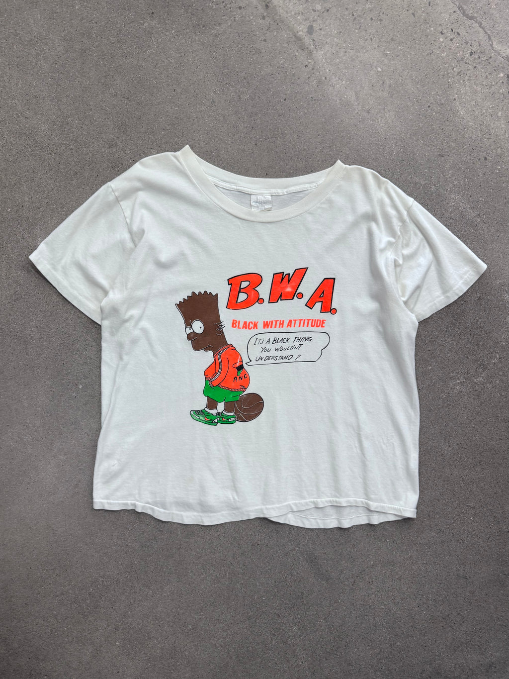 Black With Attitude Bart Simpson Bootleg T-Shirt - M