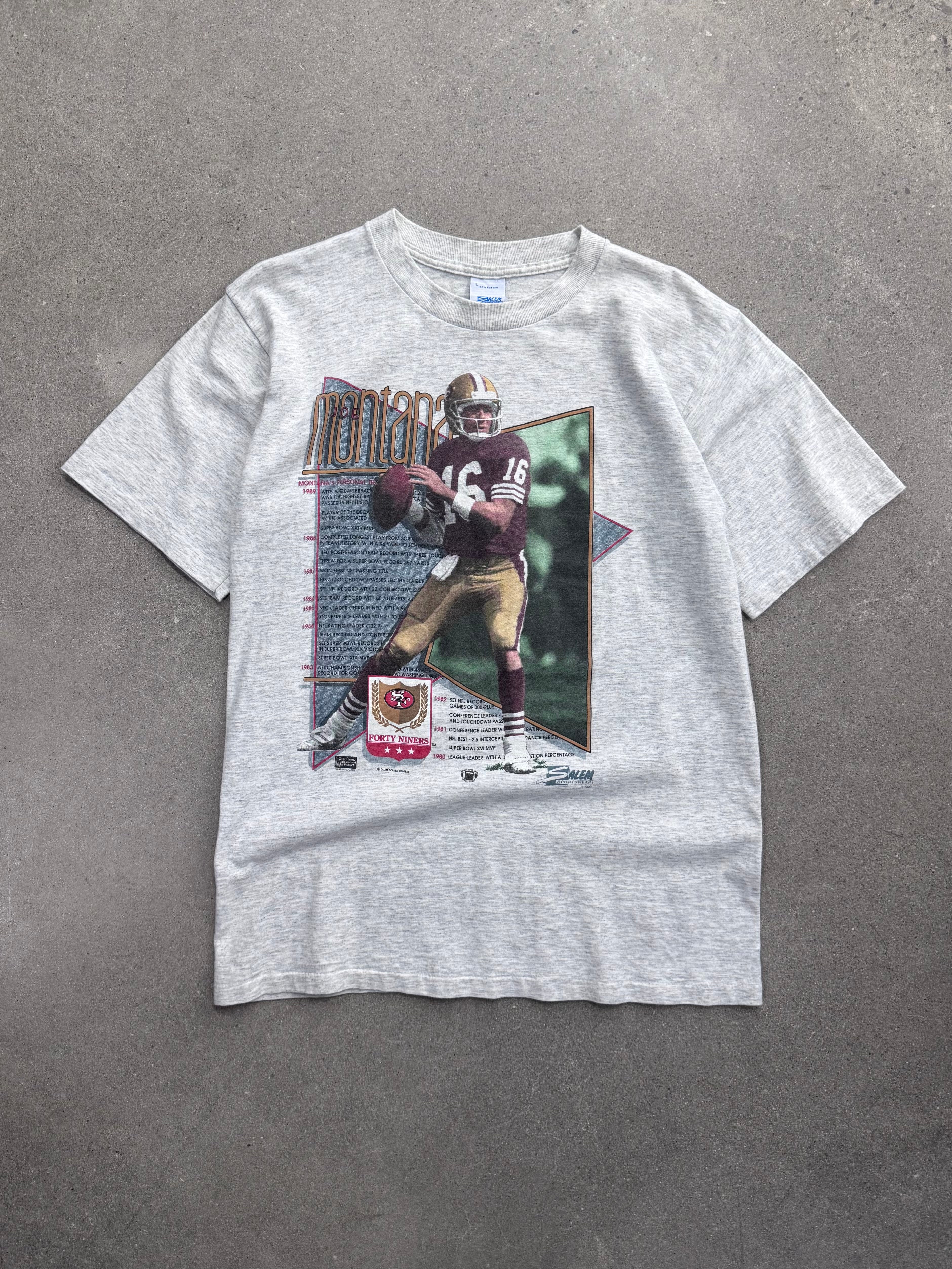 1990 Salem Sportswear Joe Montana San Francisco 49ers NFL T-Shirt – L