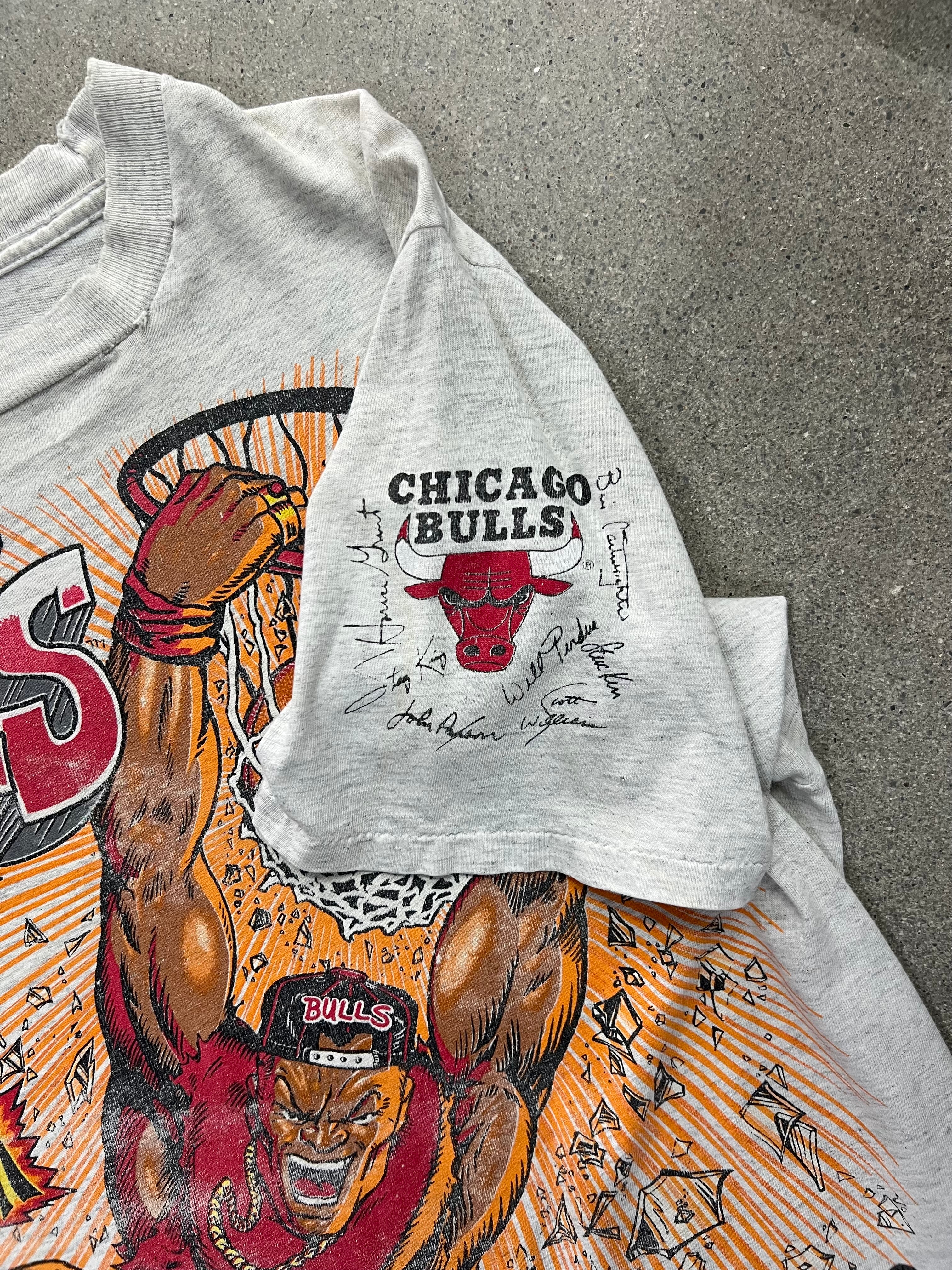 1994 Chicago Bulls Animated Slam Dunk NBA T-Shirt - L