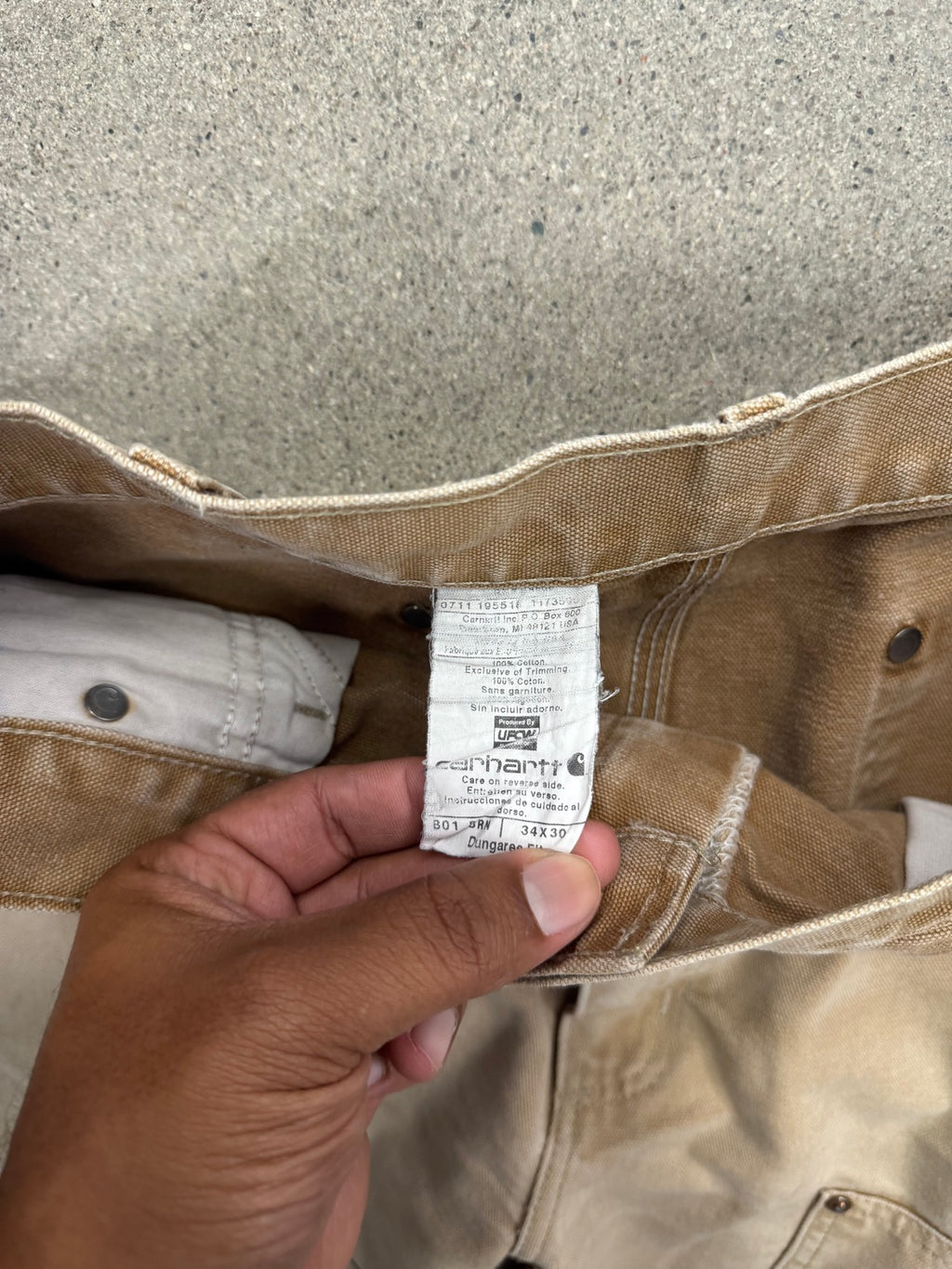 Faded Carhartt Double Knee Work Pants - 34"