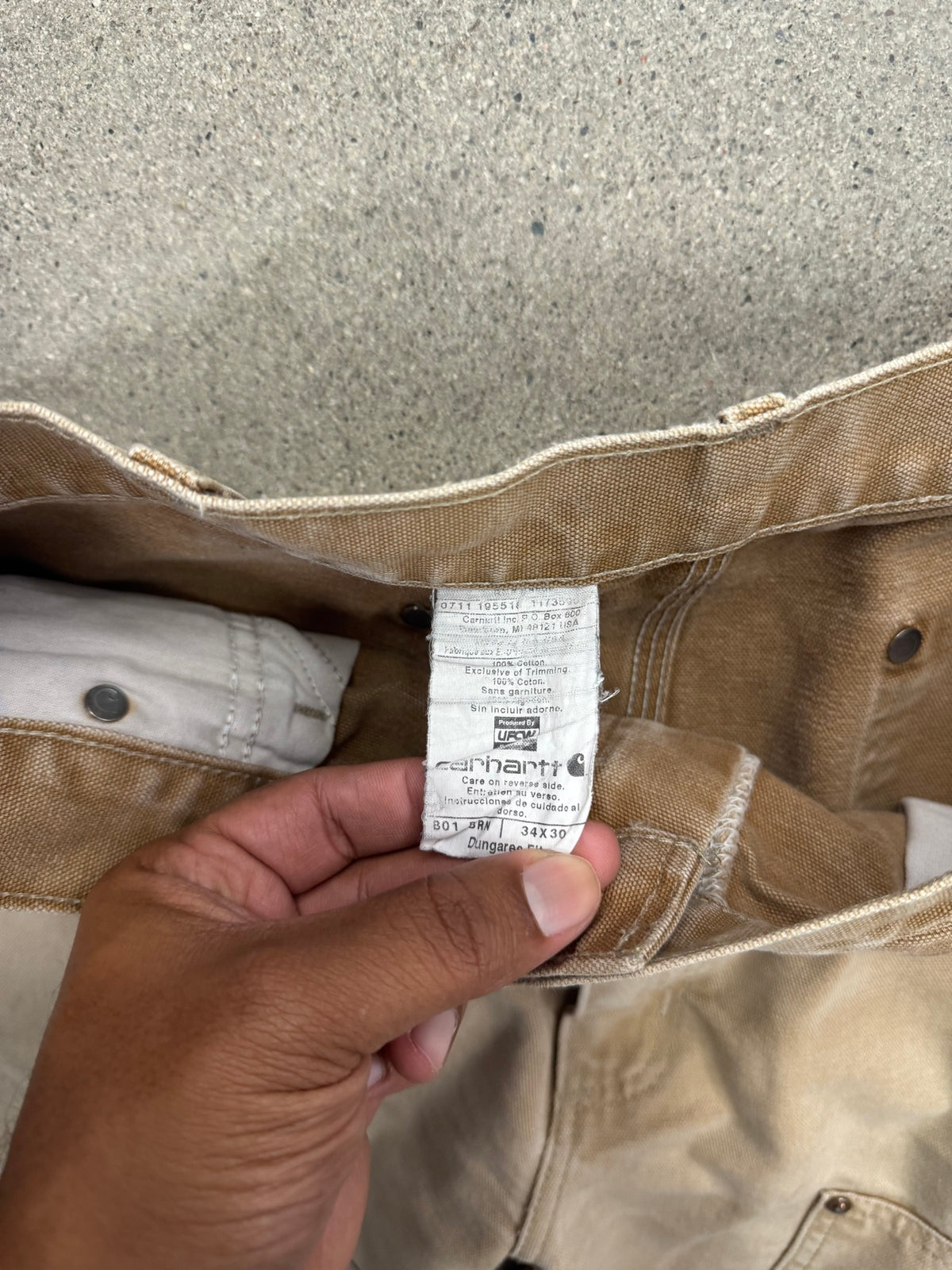 Faded Carhartt Double Knee Work Pants - 34"