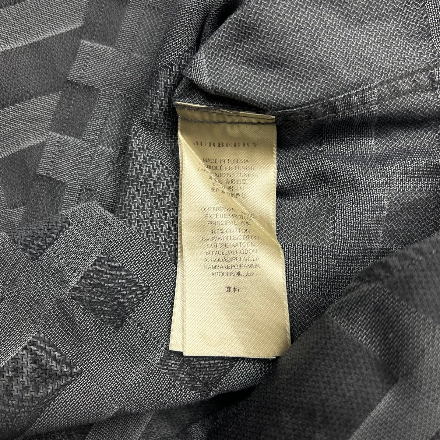 Burberry Grey Plaid Button-up Shirt - L
