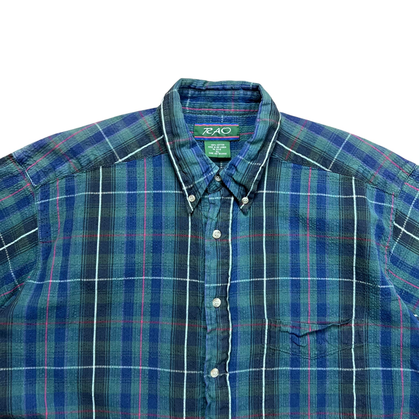 RAO Plaid Cropped Button-up Shirt - L