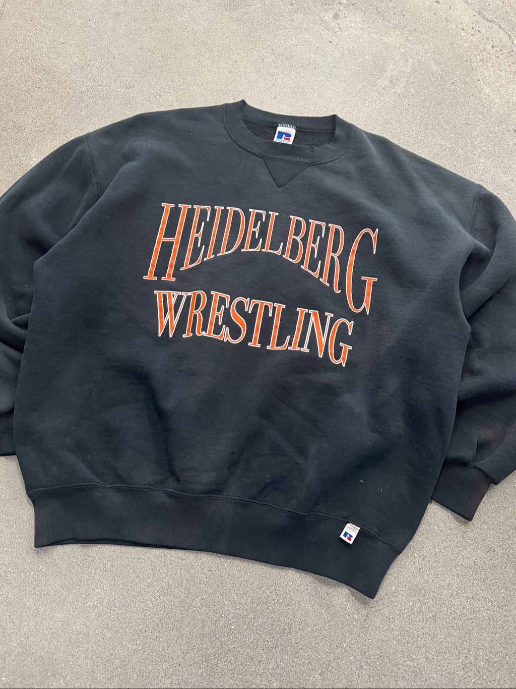 Faded Russell Athletic Heidelberg Wrestling Crewneck Sweatshirt - XL
