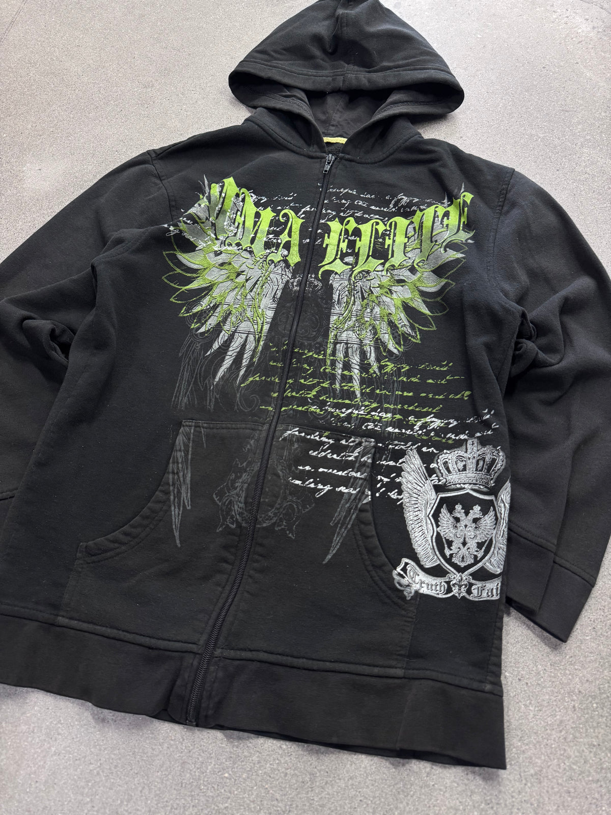 MMA Elite Ghotic Script Zip-Up Hoodie - S