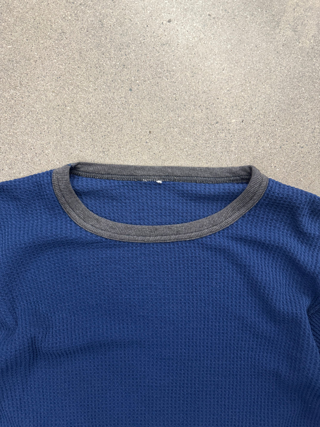 Blank Waffle-Knit Long Sleeve Thermal Shirt - S